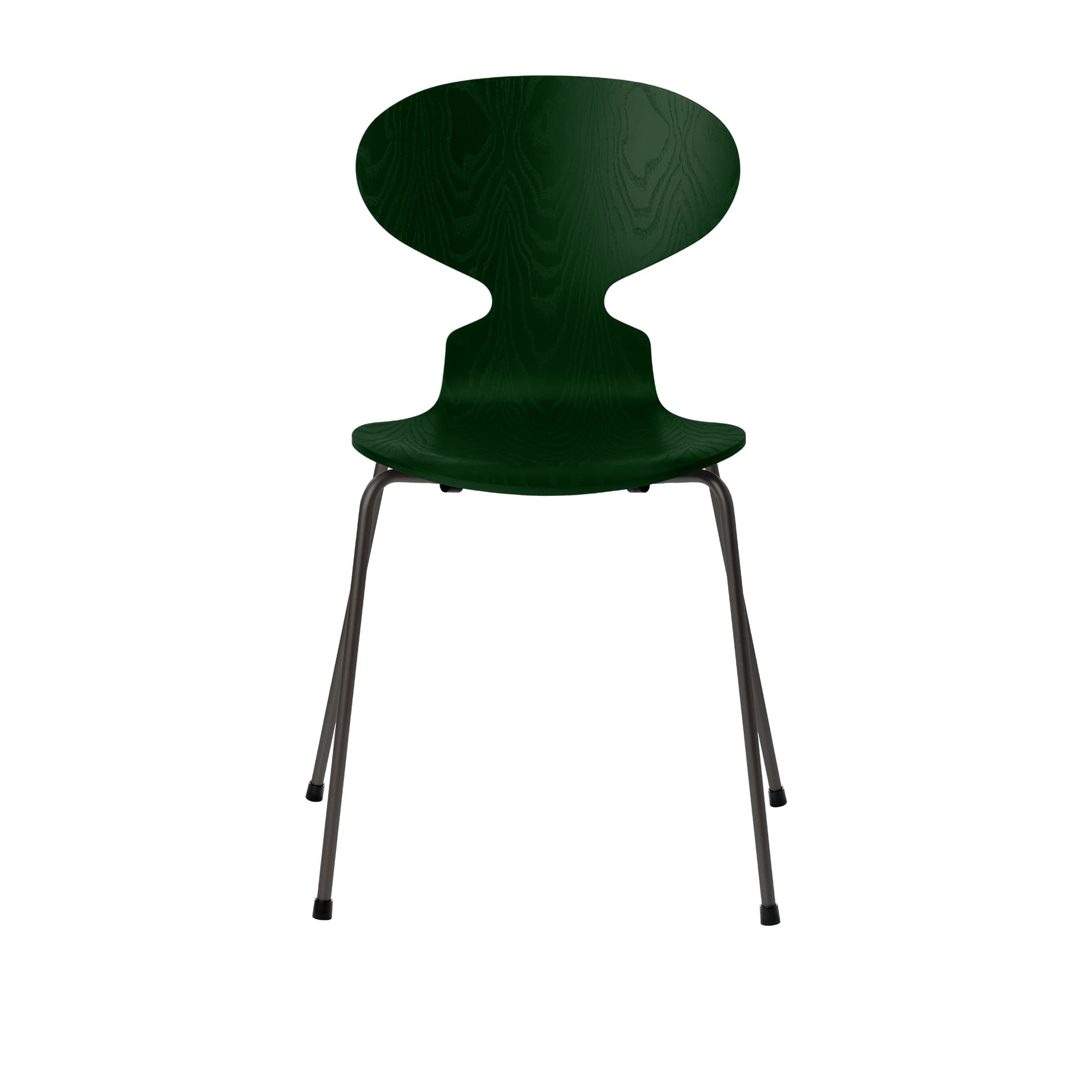 Fritz Hansen - Ant 3101 farget asketrefinér stålstativ varm grafitt evergreen - Spisestoler - Arne Jacobsen - Grønn - Metall/Tre