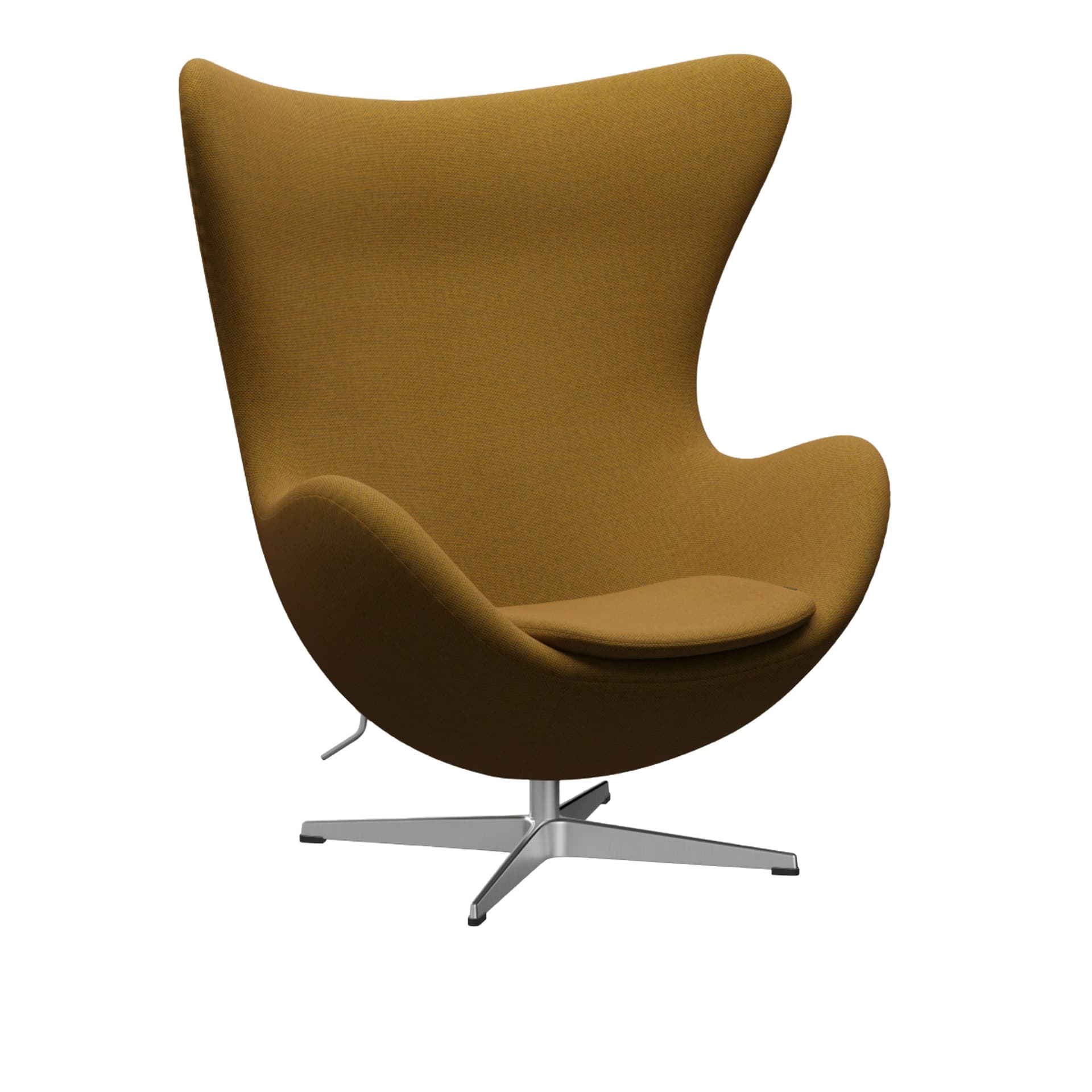Fritz Hansen - 3316 Ägget, Re-wool 0448 Satin polished aluninium - Svingbare lenestoler - Arne Jacobsen - Metall/Skum