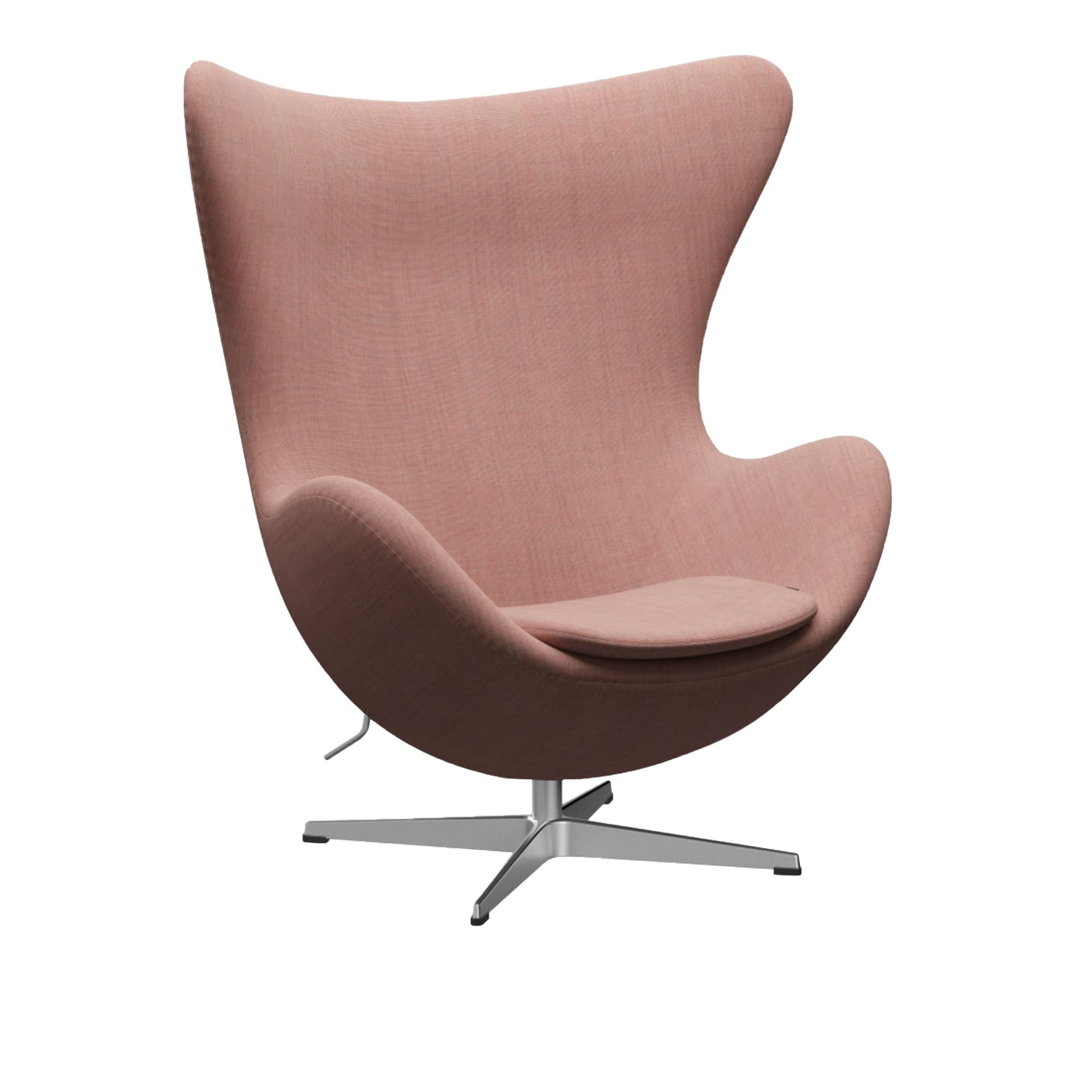 Fritz Hansen - 3316 Ägget, Tyg, Canvas 614 - Svingbare lenestoler - Arne Jacobsen - Rosa - Metall/Skum