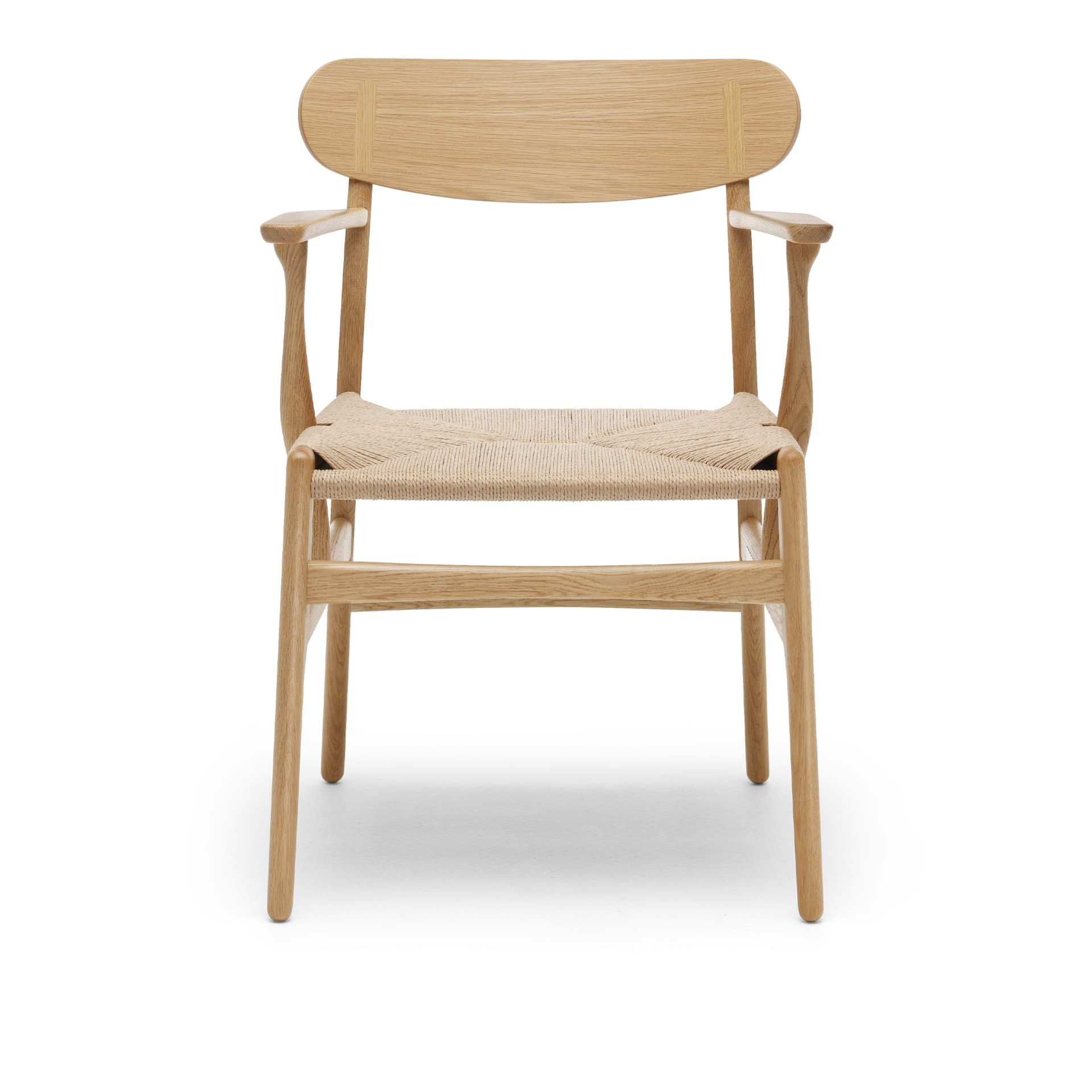 Carl Hansen - CH26, Klarlackad Ek, Naturflätat papperssnöre - Spisestoler - Hans J. Wegner - Tre farget - Tre