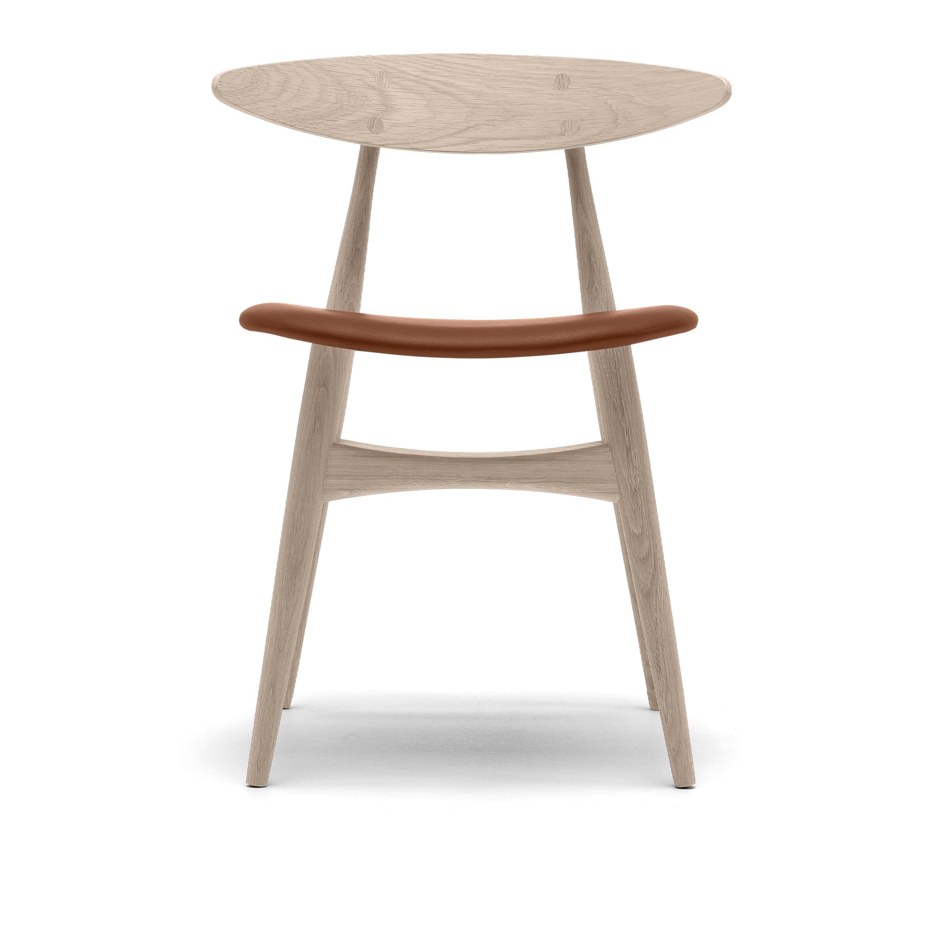 Carl Hansen - CH33P - Klädd sits, Tvålad Ek, Lädergrupp B Thor - 307 - Spisestoler - Hans J. Wegner - Tre farget - Tre