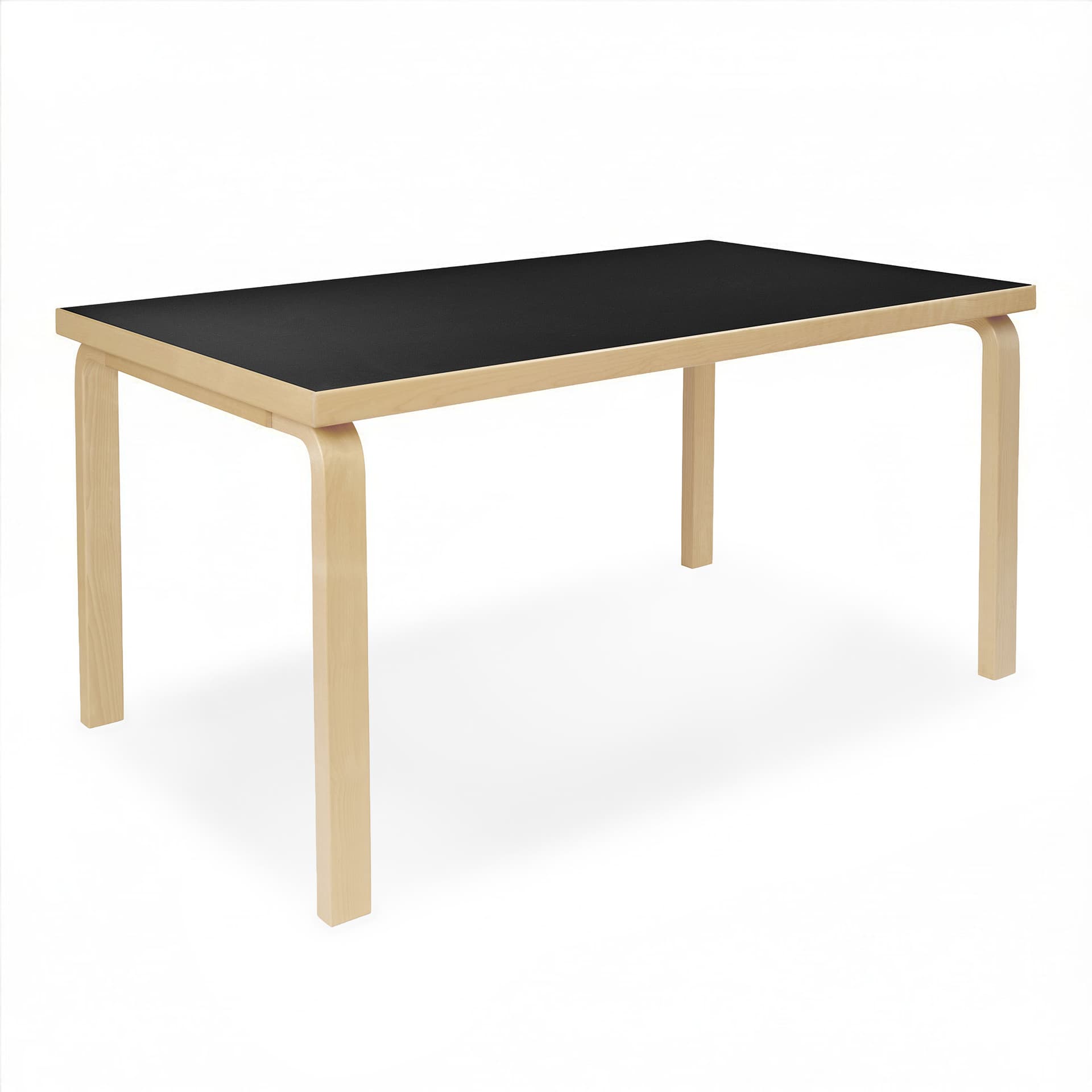 Artek - Aalto Table 82B, Black linoleum, Clear lacquered - Spisebord - Alvar Aalto
