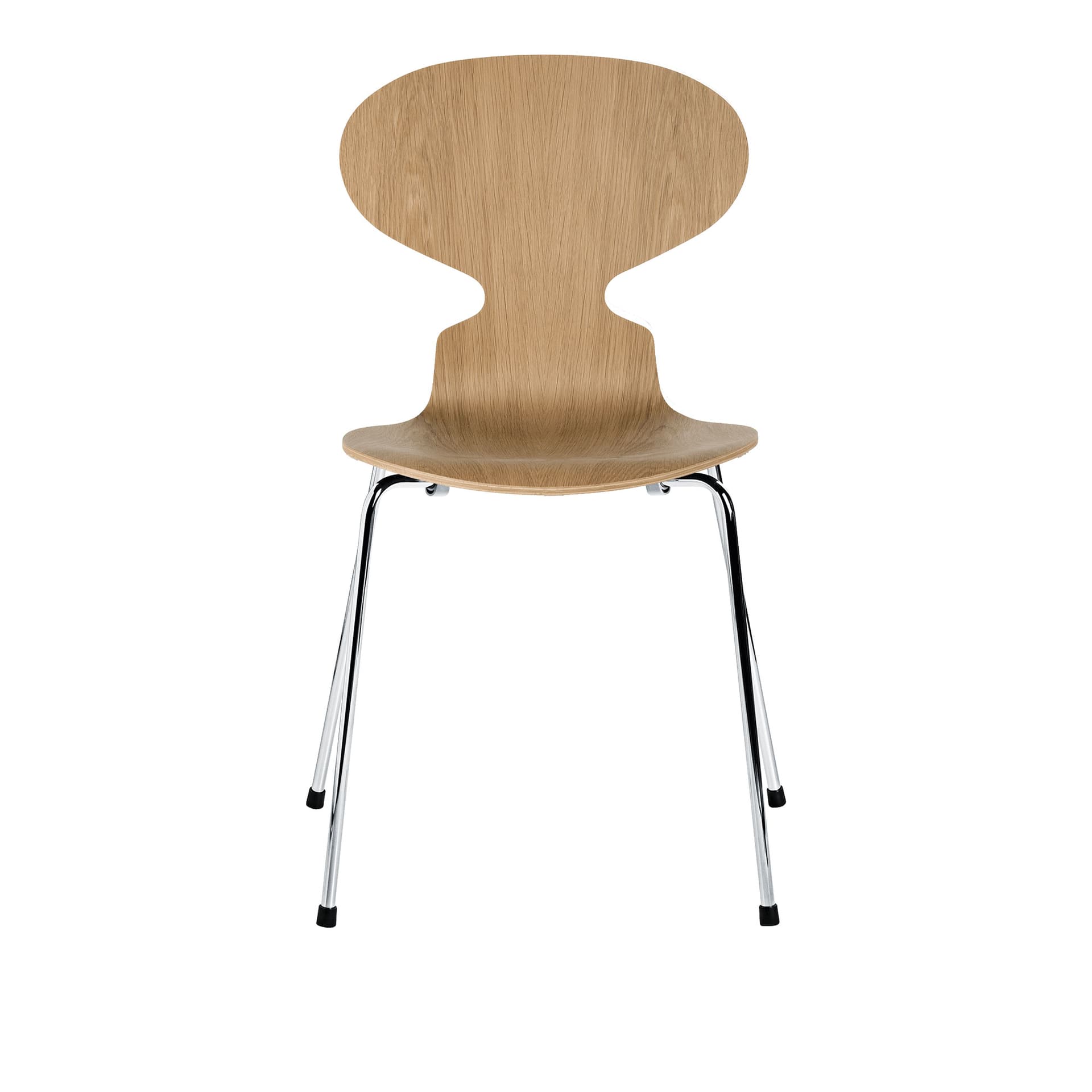 Fritz Hansen - Ant 3101 trefinér stålstativ krom eikefiner - Spisestoler - Arne Jacobsen - Tre farget - Metall/Tre