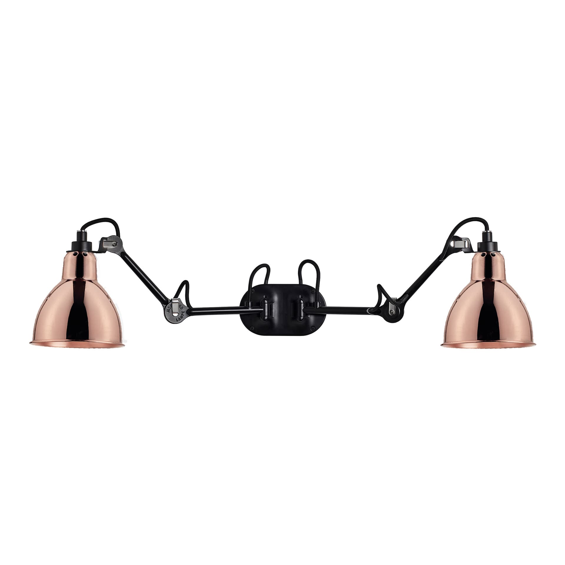 DCWéditions - Lampe Gras 204 Round Double, Black/Copper - Sengelamper - Bernard-Albin Gras - Kobber - Metall