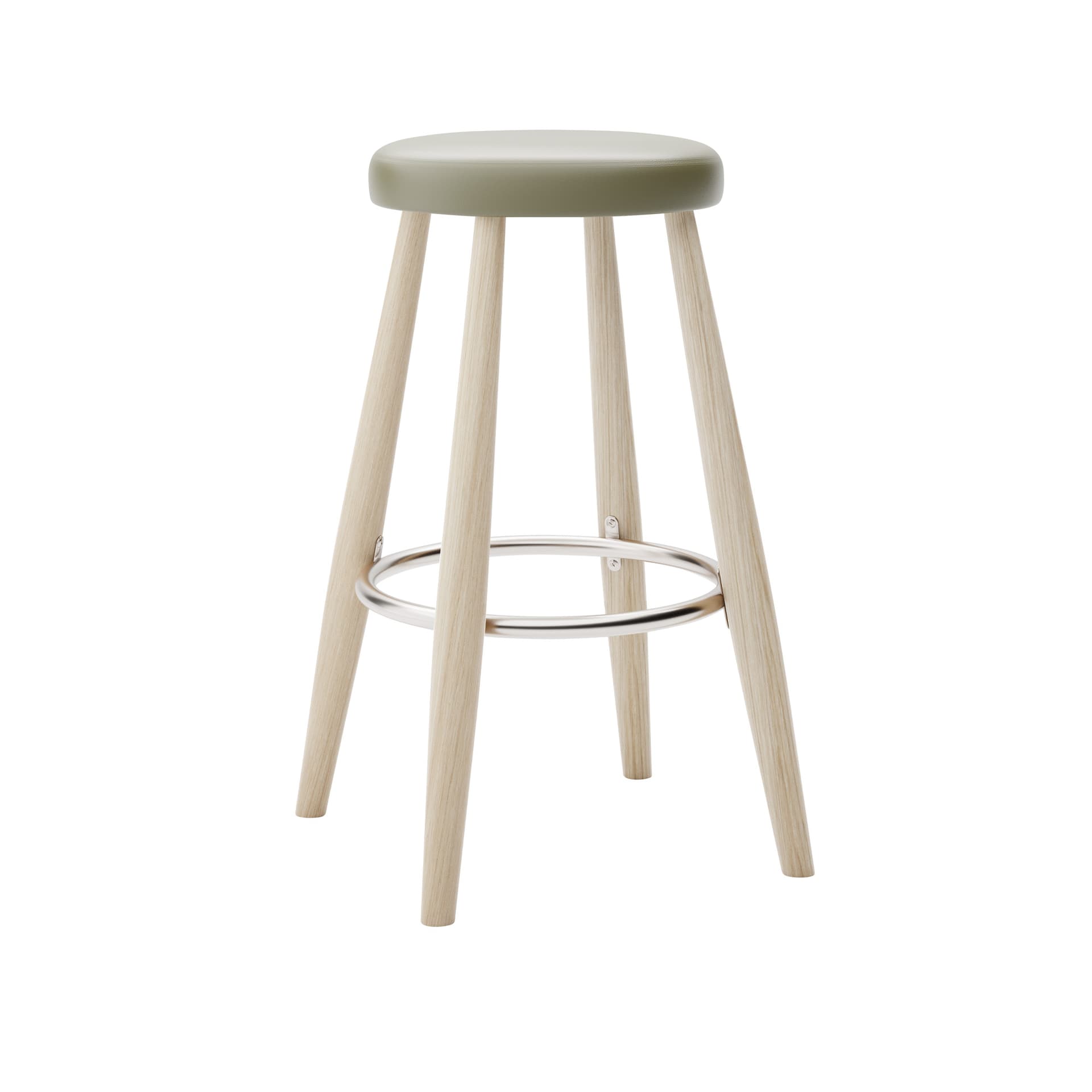 Carl Hansen - CH58 Low Stool, Tvålad Ek, Lädergrupp A Loke - 7240 - Barstoler & barkrakker - Hans J. Wegner - Tre farget - Lær/Metall/Tre