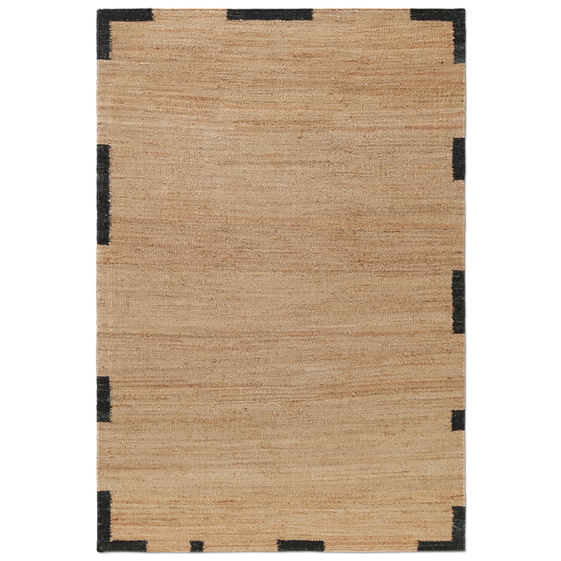 Nordic Knots - Jute Edge Black 170 x 240 cm - Ensfargede tepper - Jute