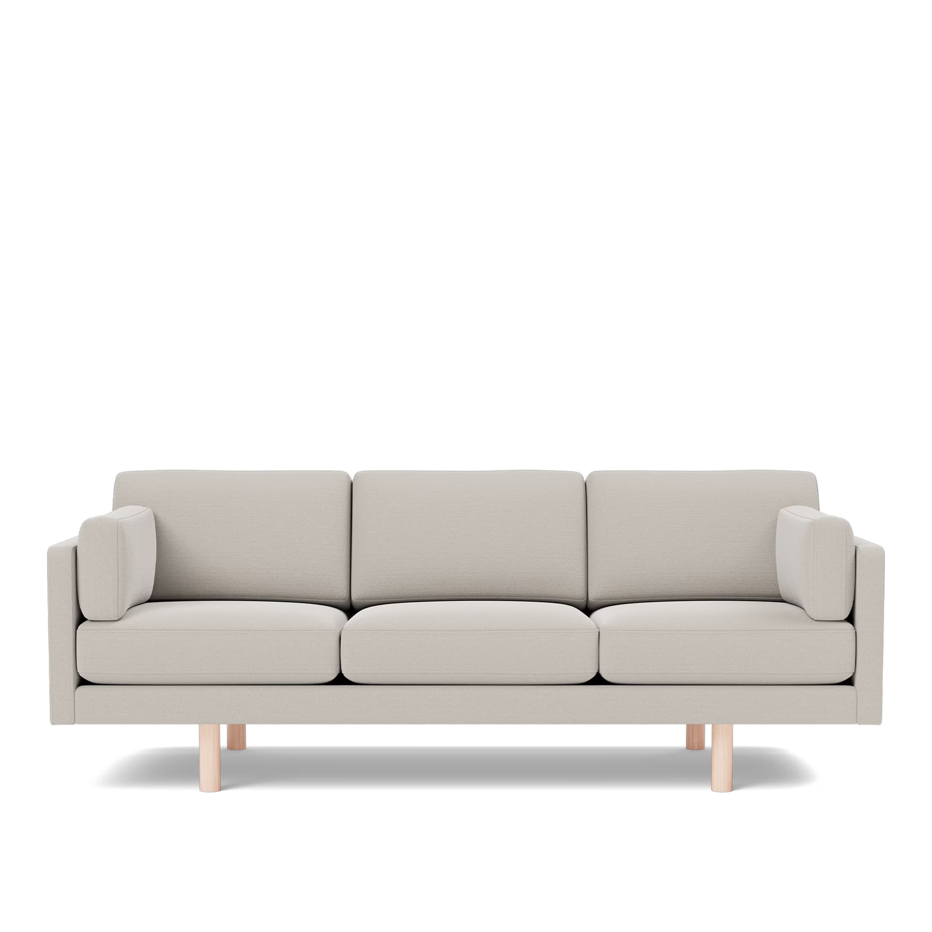 Fredericia Furniture - EJ220 Sofa - 3 seater - 212 cm - 3 cushions - Erik 3790 Linen - Down wrap - without buttons - Oak soap treated - Sofaer - Erik Jørgensen - Tekstilmateriale