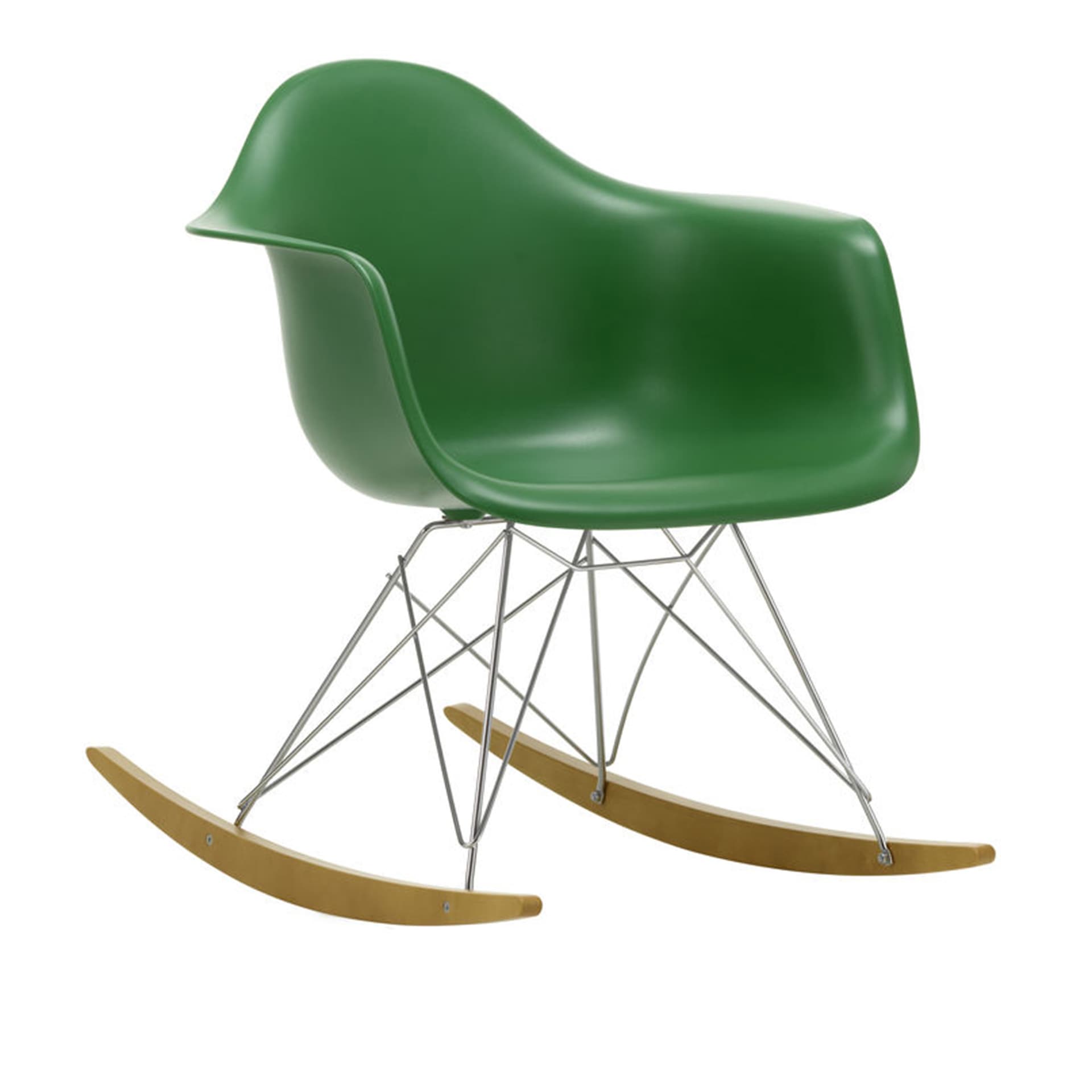 Vitra - Eames RE Plastic Armchair RAR 17 Emerald, Chrome Base, Golden Maple - Lenestoler - Charles & Ray Eames - Grønn - Metall/Plast