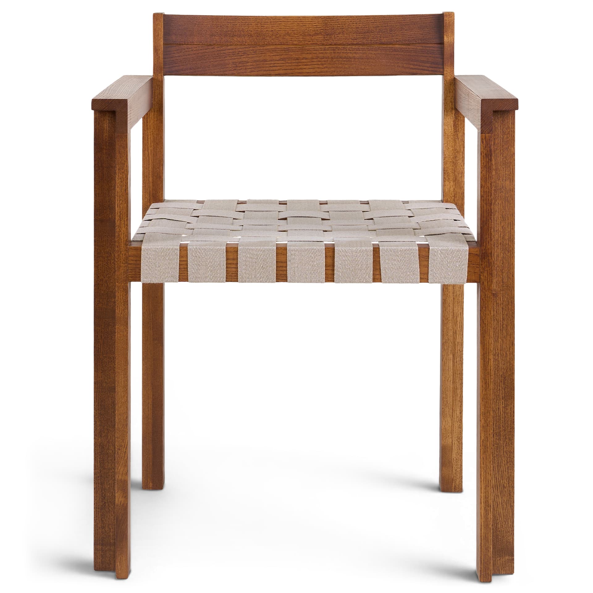 Frama - Symmetry Armrest Chair – Honey Ash Wood / Oat Fabric - Spisestoler - Studio 0405 - Tre farget - Tre