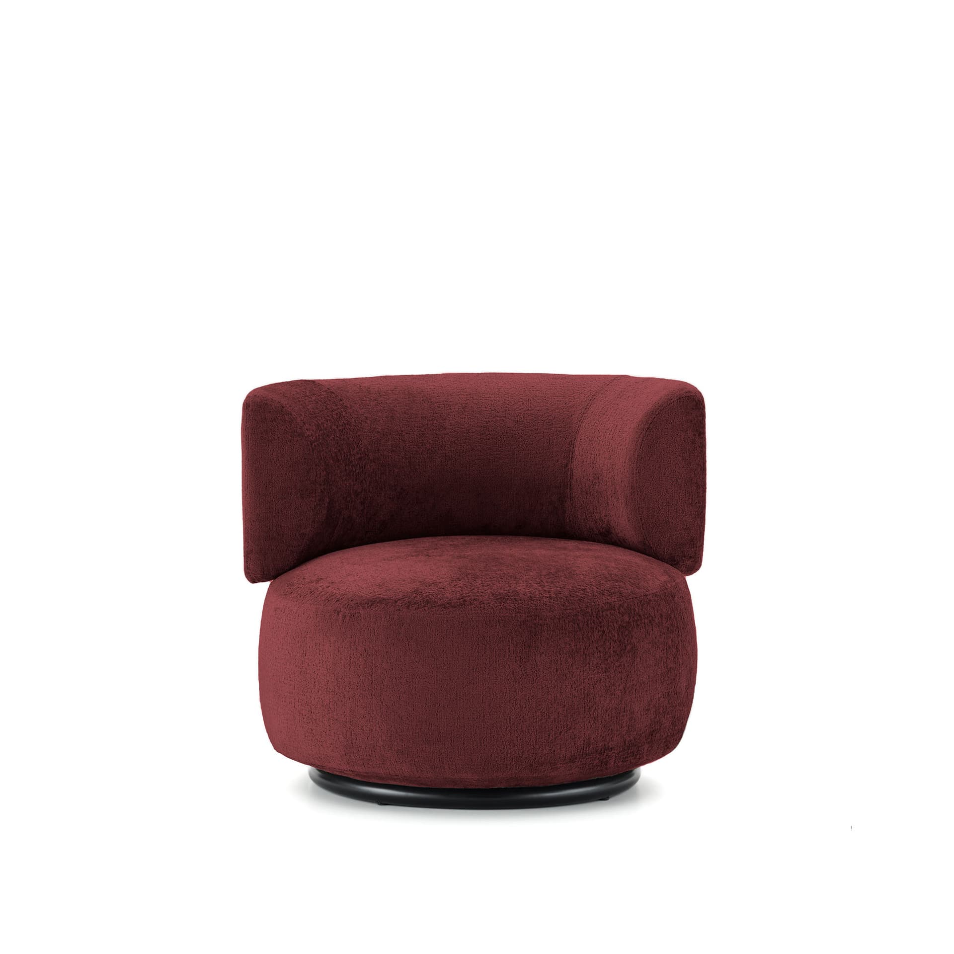 Kartell - K-Waiting Armchair Chenille Burgundy - Lenestoler - Rodolfo Dordoni - Rød - Metall/Tekstilmateriale/Plast