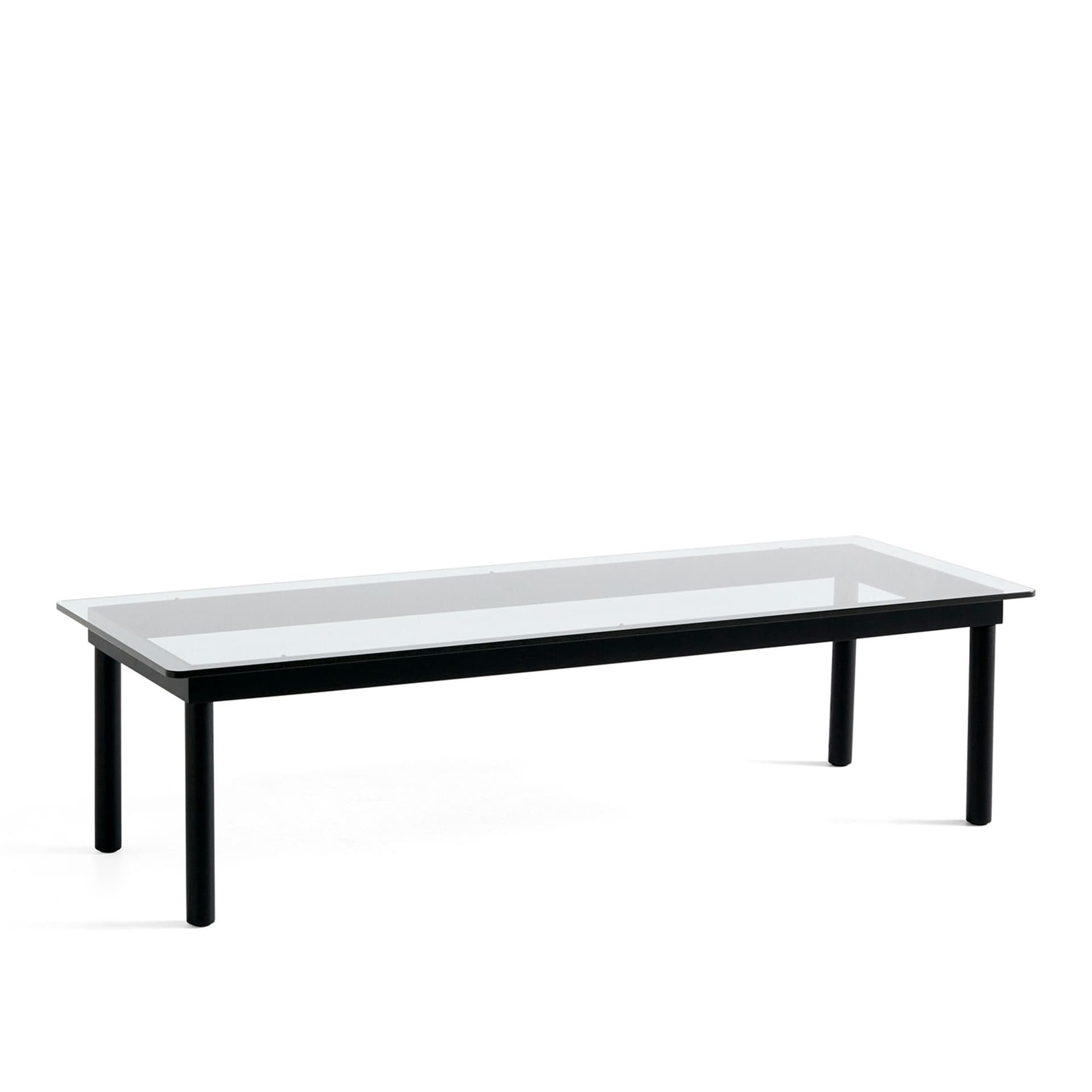 HAY - Kofi Black Water-Based Lacquered Oak Frame W. Clear Glass Tabletop 140X50 - Sofabord - Martin Solem - Svart - Glass/Tre