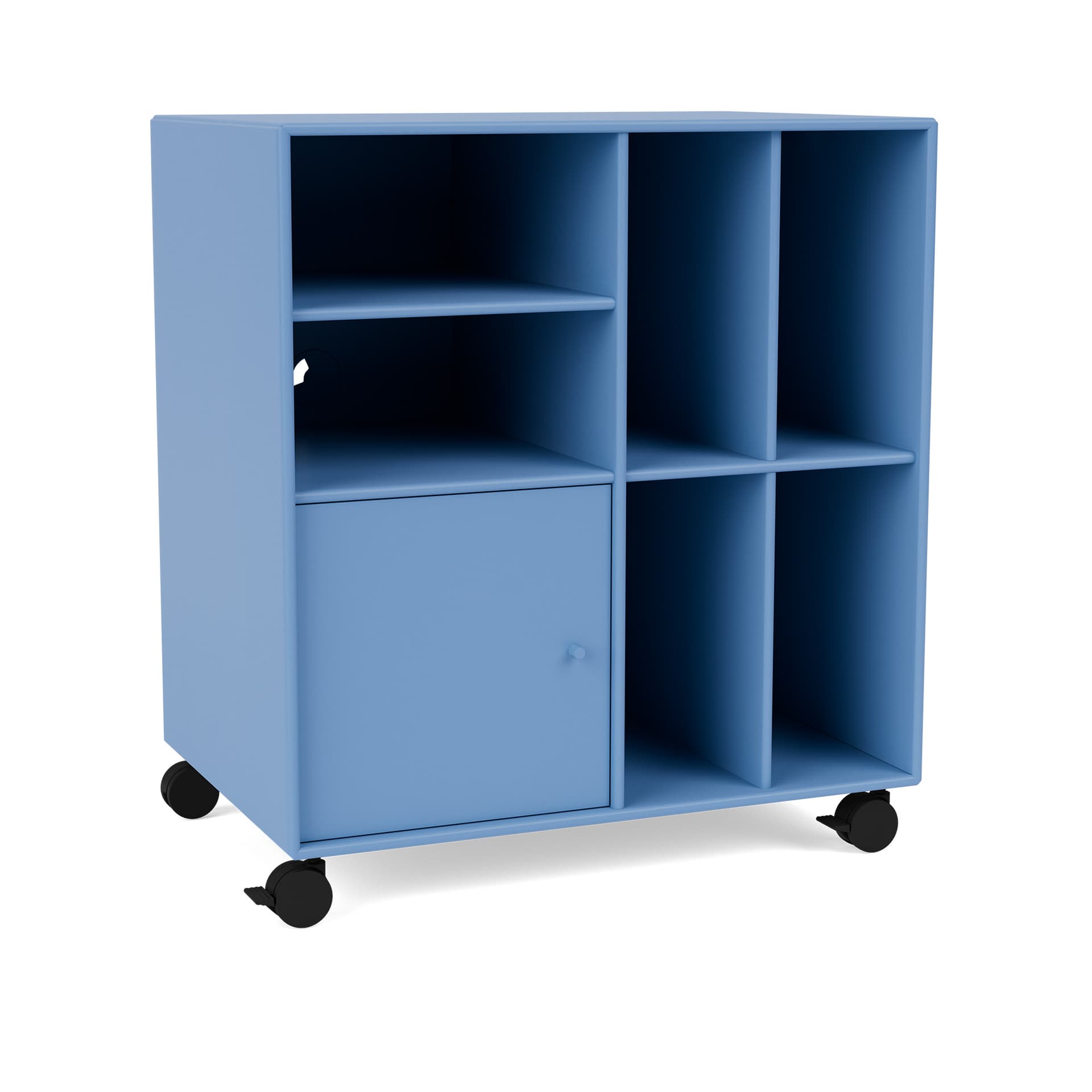 Montana - SPIN II Vinyl Storage, 05-CastorsCR70Black, 154 Azure - Oppbevaringsskap - Peter J. Lassen - Blå