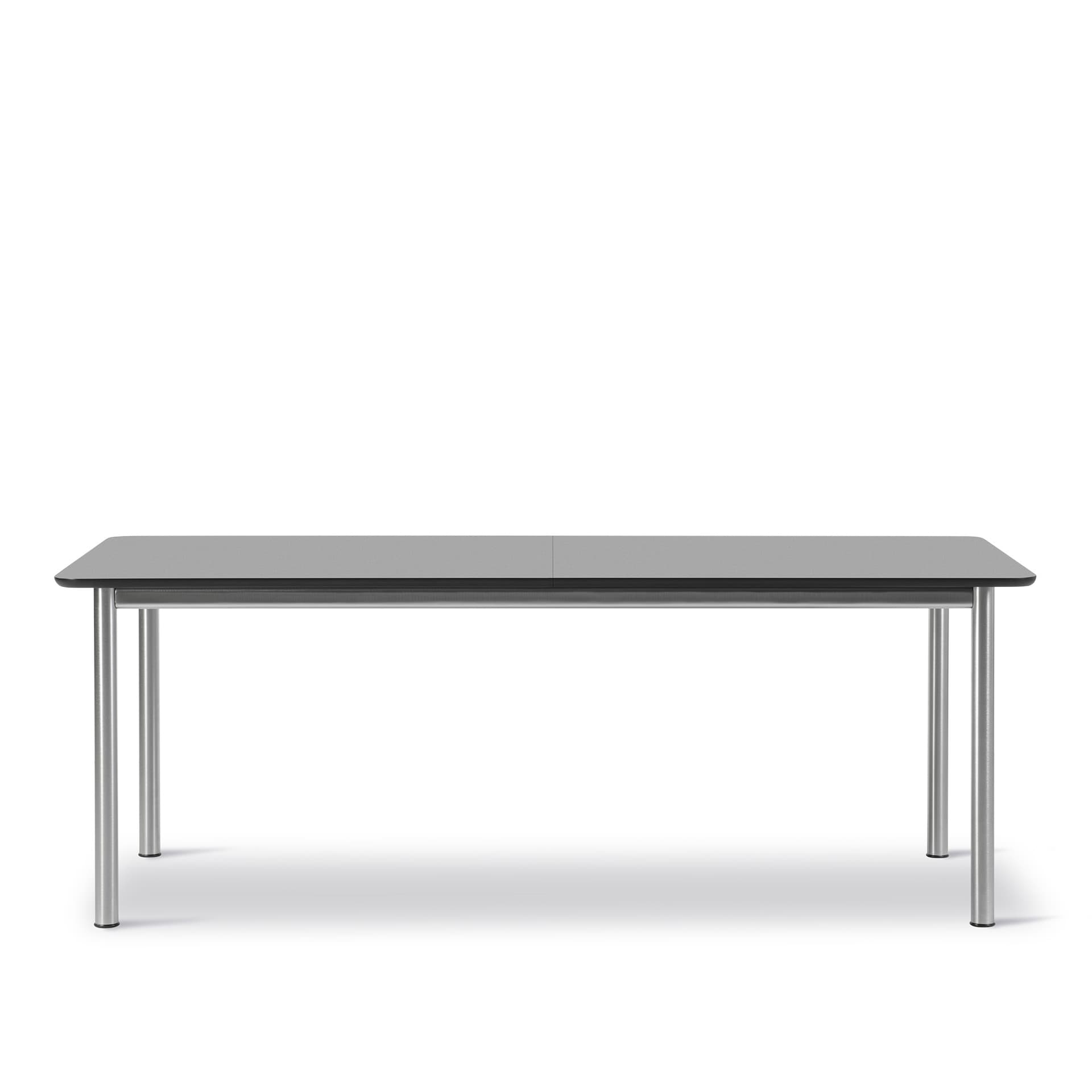 Fredericia Furniture - Plan Table - Extendable - 200-260 x 100 cm - height 73 cm - Laminate Fenix NTM Black - Straight edges matching ABS - Brushed steel - Spisebord - Edward Barber & Jay Osgerby - Tre