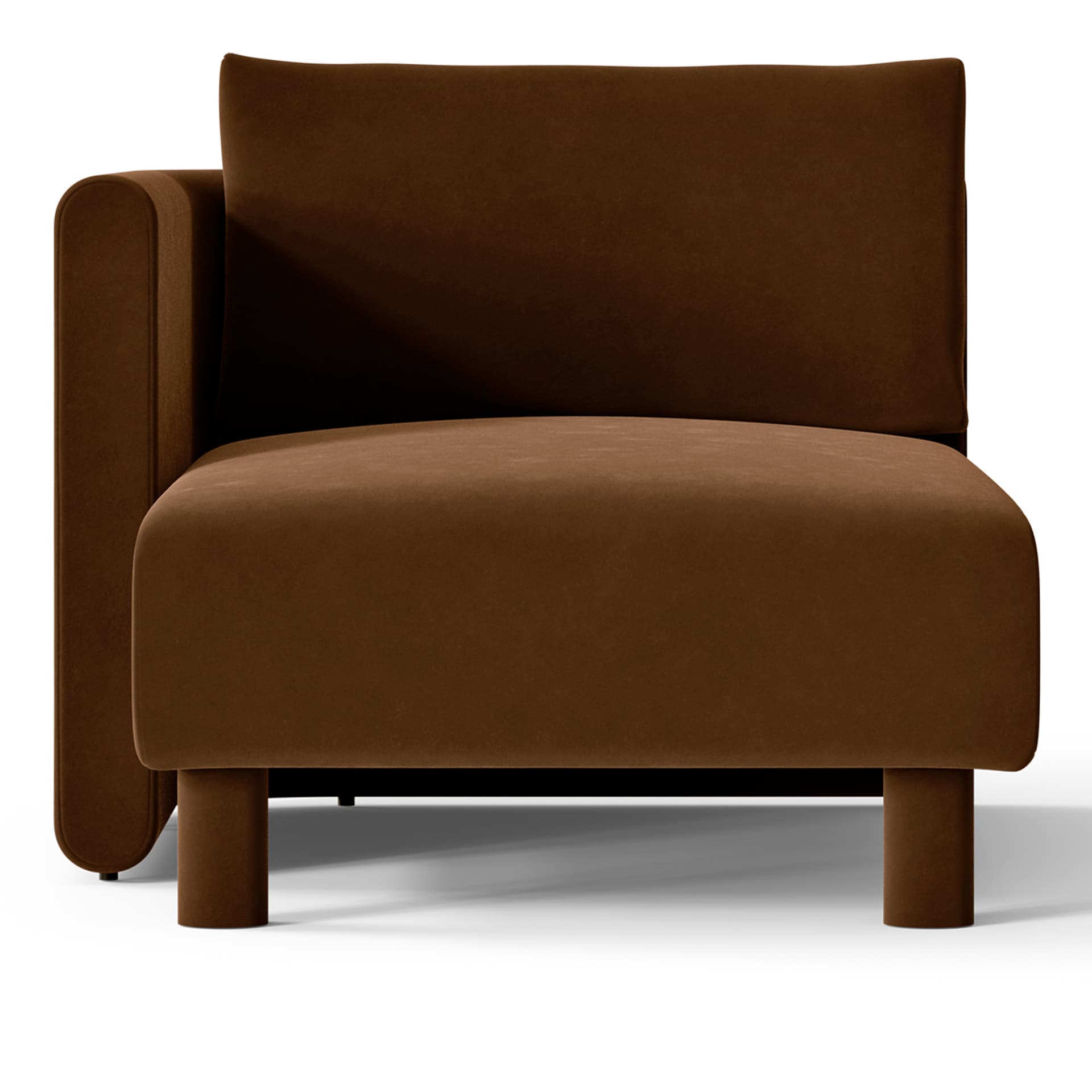 Ferm Living - Dase Chaise Lo L Rich Velvet - 36 Soft brown - Modulsofaer & Hjørnesofaer - Brun - Tre/Plast