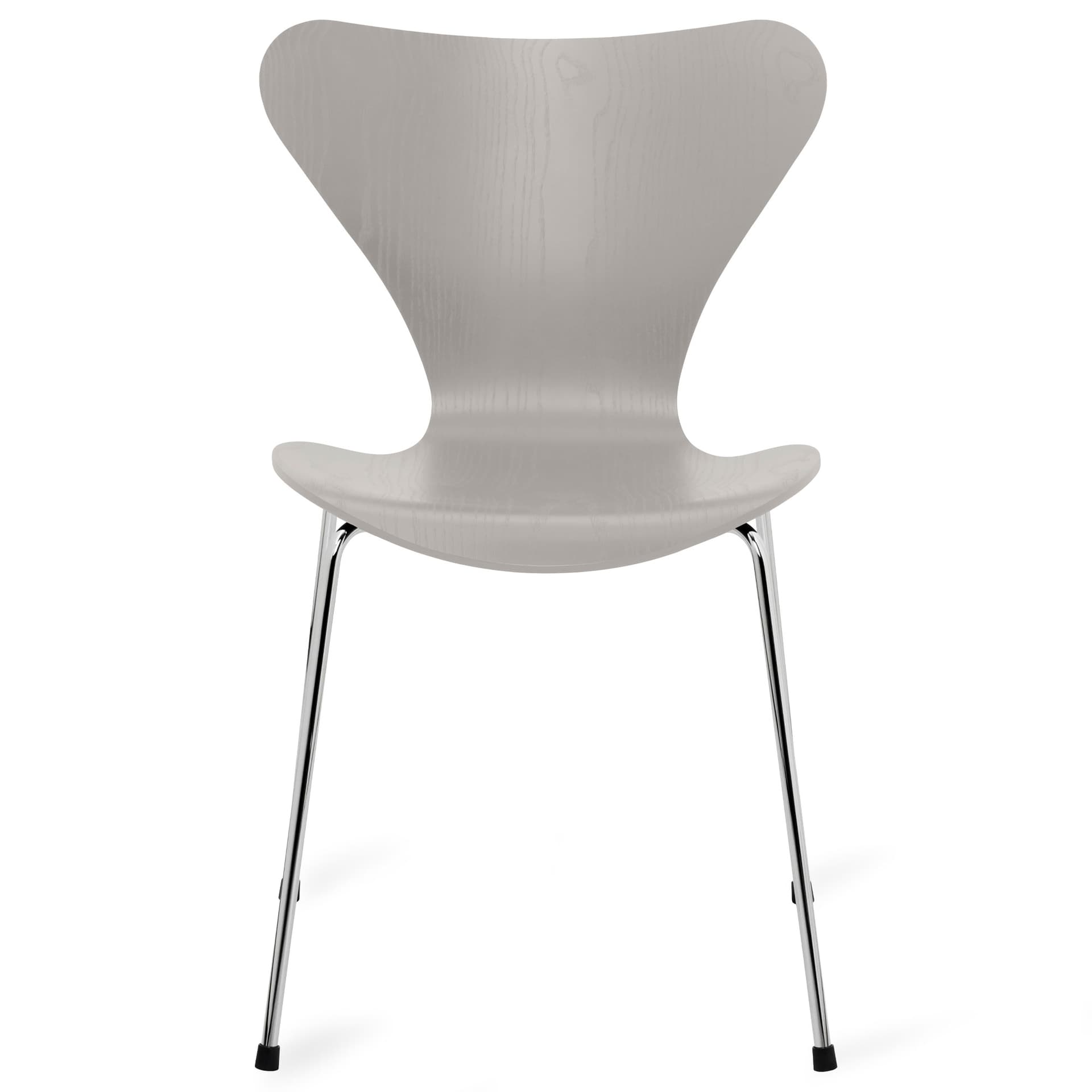 Fritz Hansen - Series 7 stol 3107 farget askfiner stålram krom nine grey - Spisestoler - Arne Jacobsen - Grå - Tre