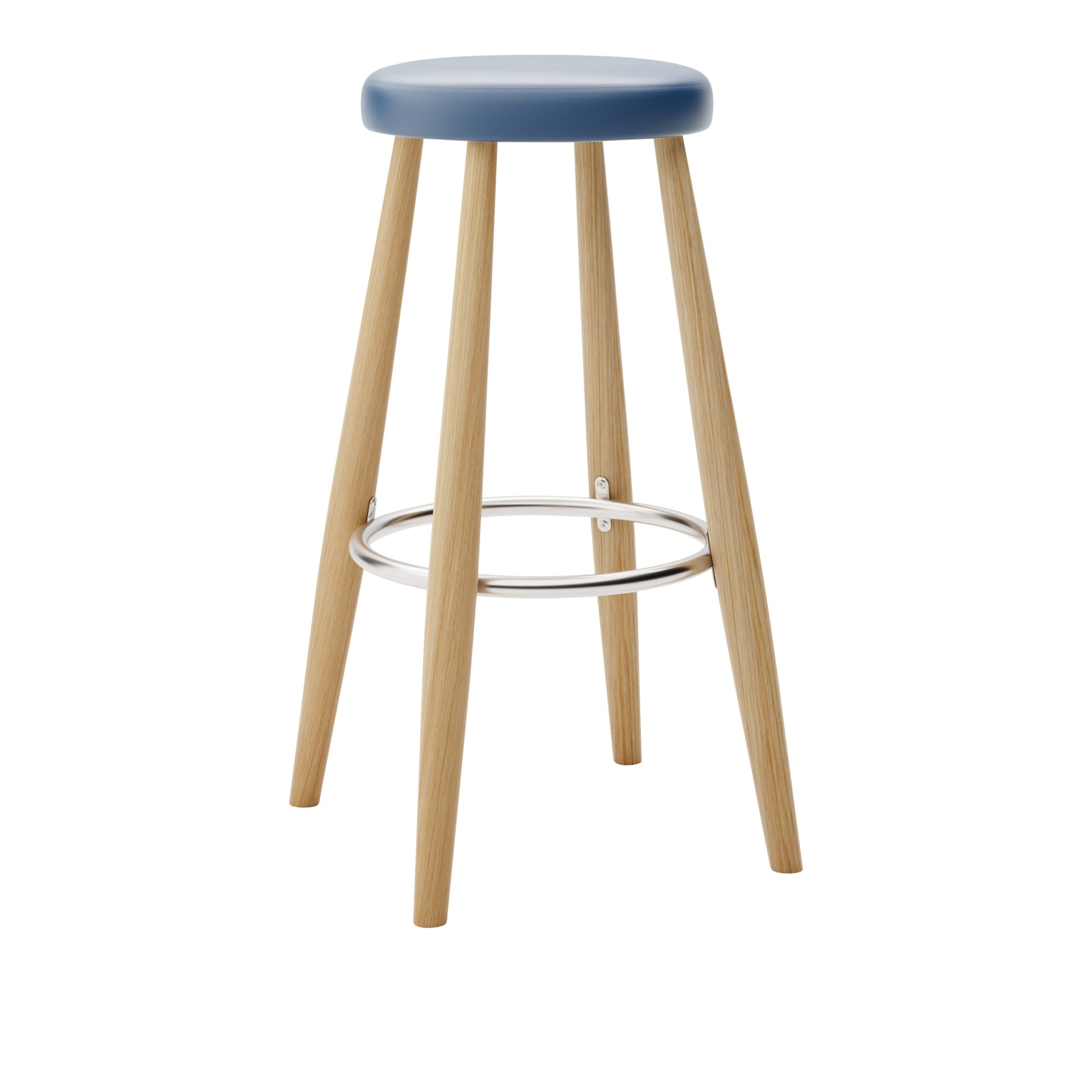 Carl Hansen - CH56 High Stool, Oljad Ek, Lädergrupp A Loke - 7310 - Barstoler & barkrakker - Hans J. Wegner - Tre farget - Lær/Metall/Tre