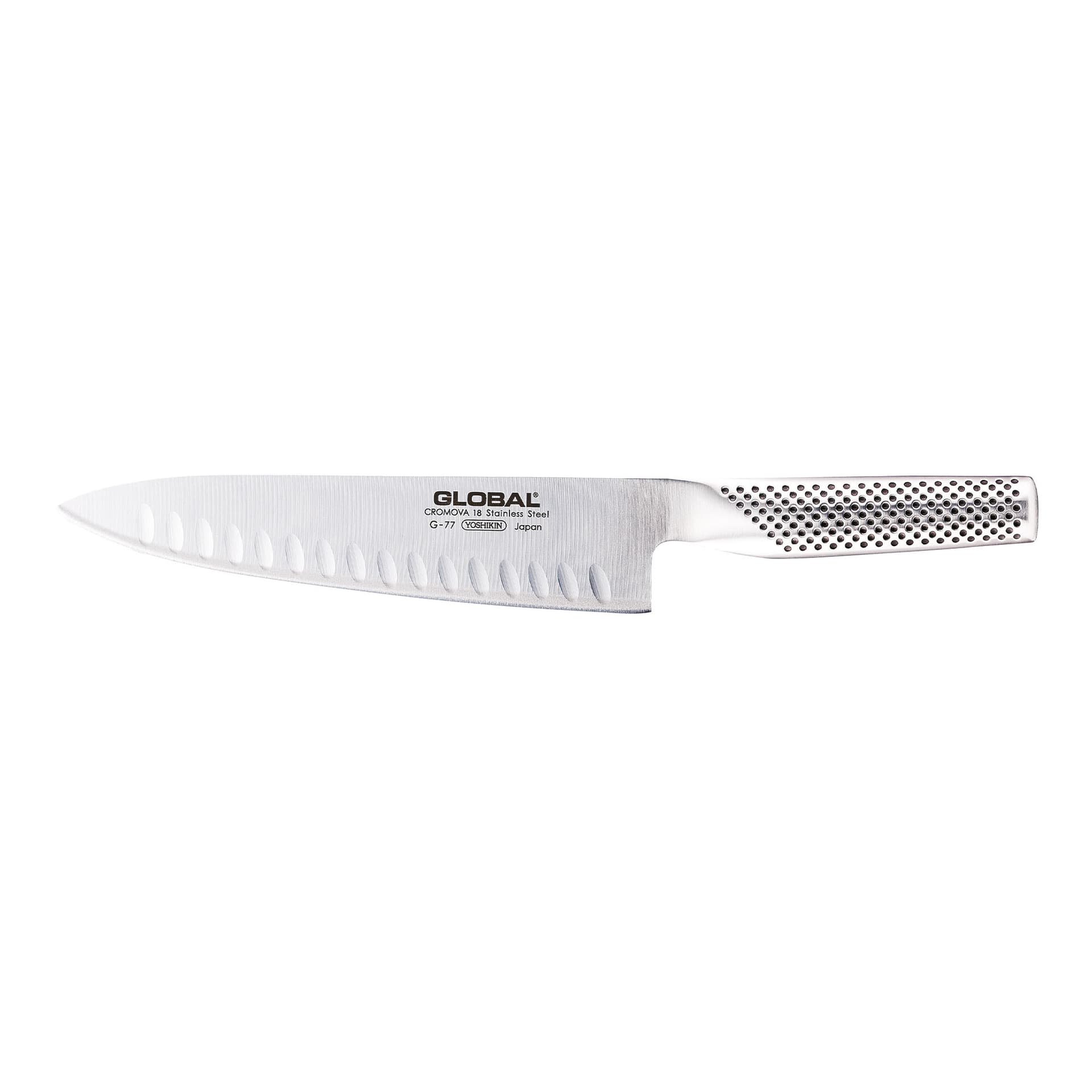 Global - G-77 Kokk kniv Oliven slipt 20 cm - Kokkekniver - Metall
