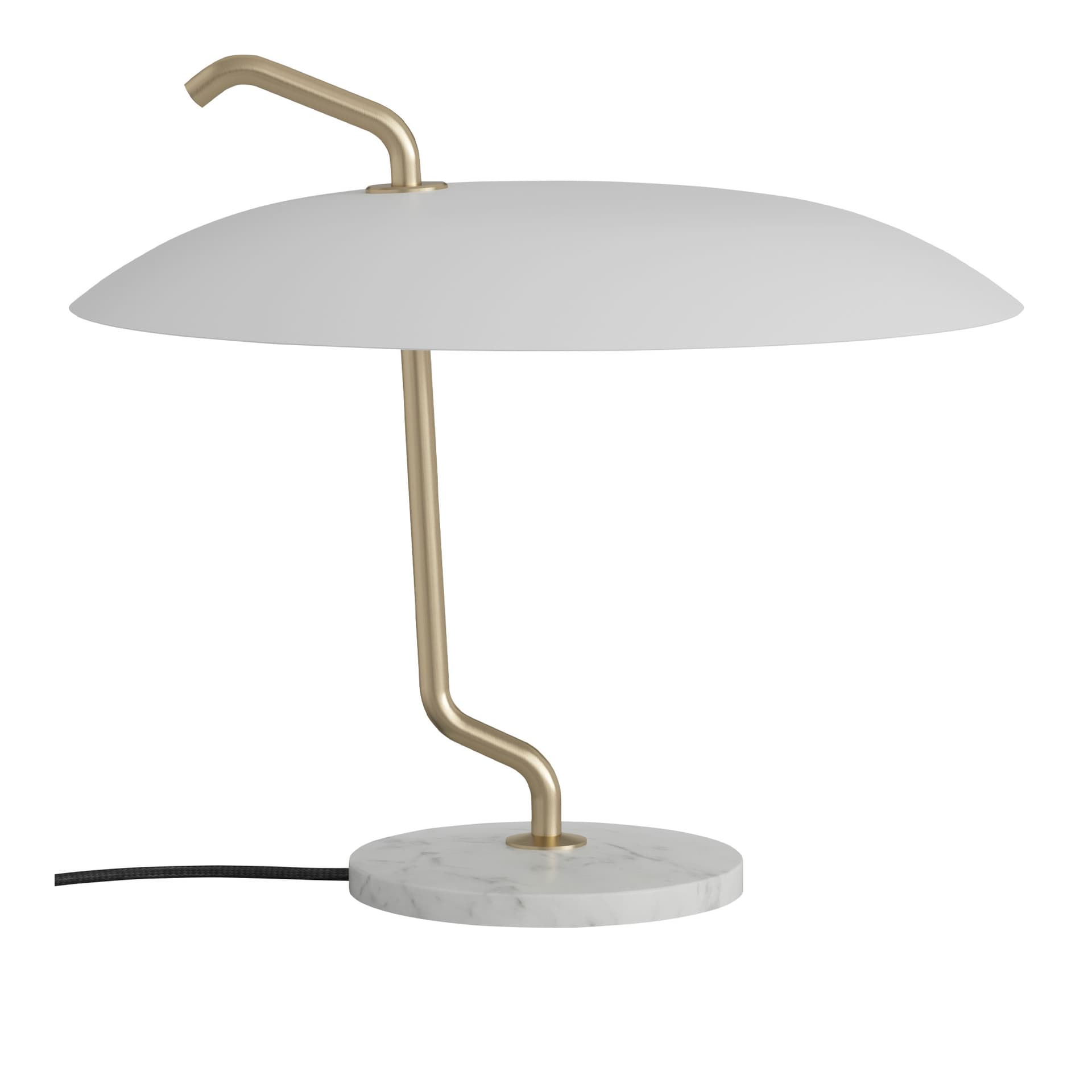 Astep - Model 537 - Brass/White/White Marble base - Bordlamper - Gino Sarfatti - Gull,Hvit
