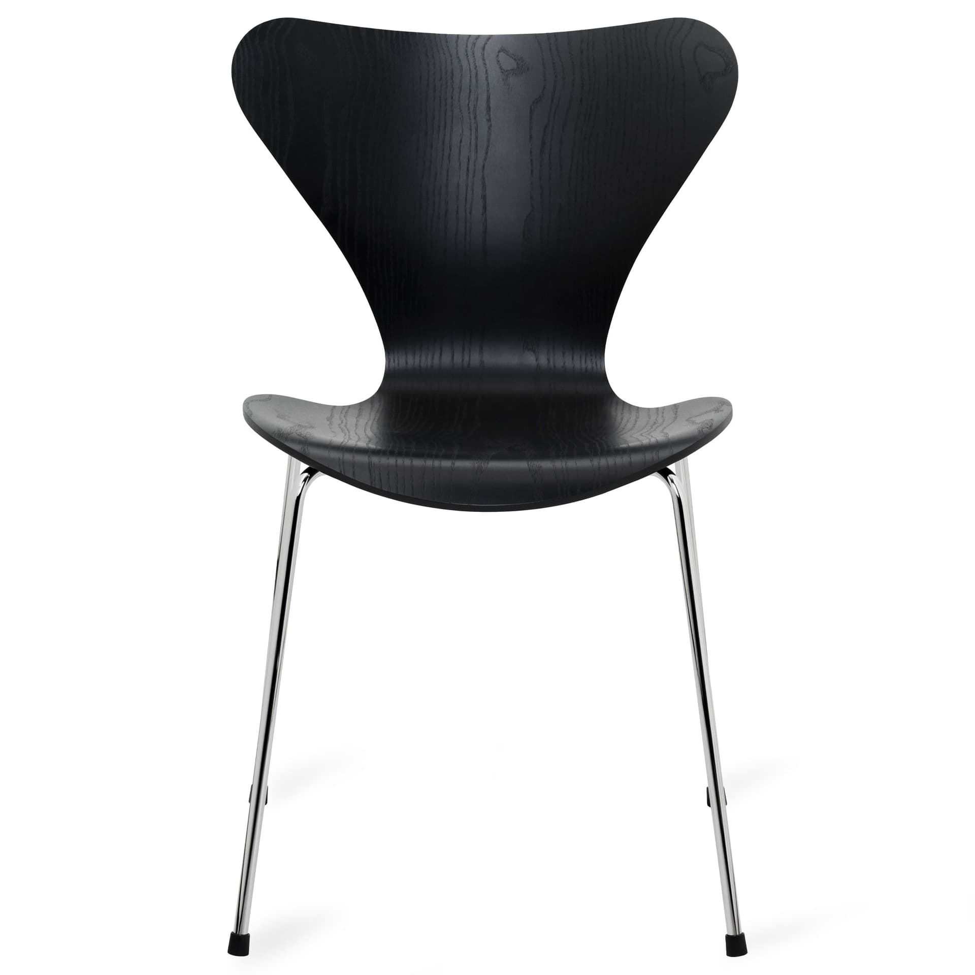 Fritz Hansen - Series 7 stol 3107 farget askfiner stålram krom svart - Spisestoler - Arne Jacobsen - Svart - Tre