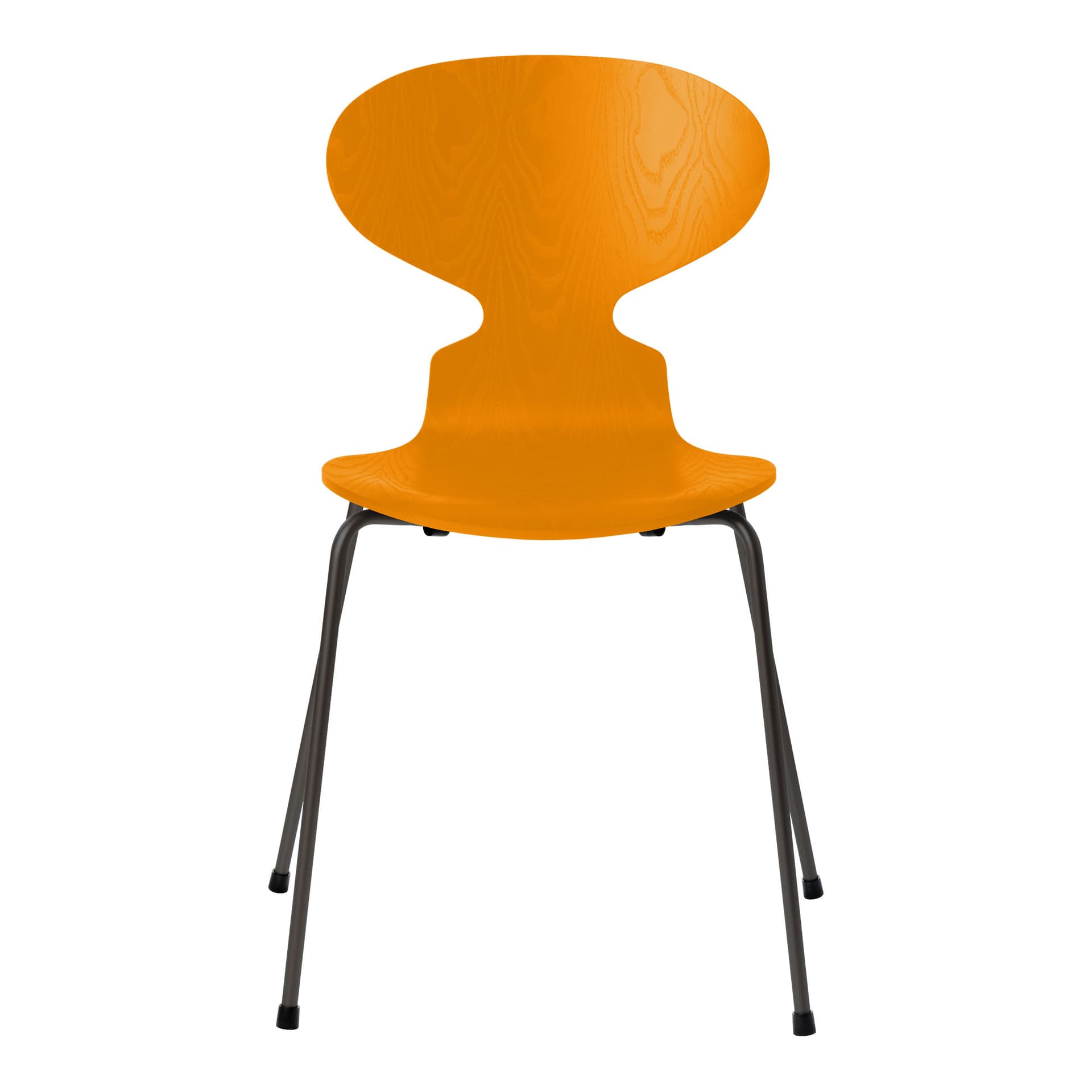 Fritz Hansen - Ant 3101 farget asketrefinér stålstativ varm grafitt burnt yellow - Spisestoler - Arne Jacobsen - Gul - Metall/Tre