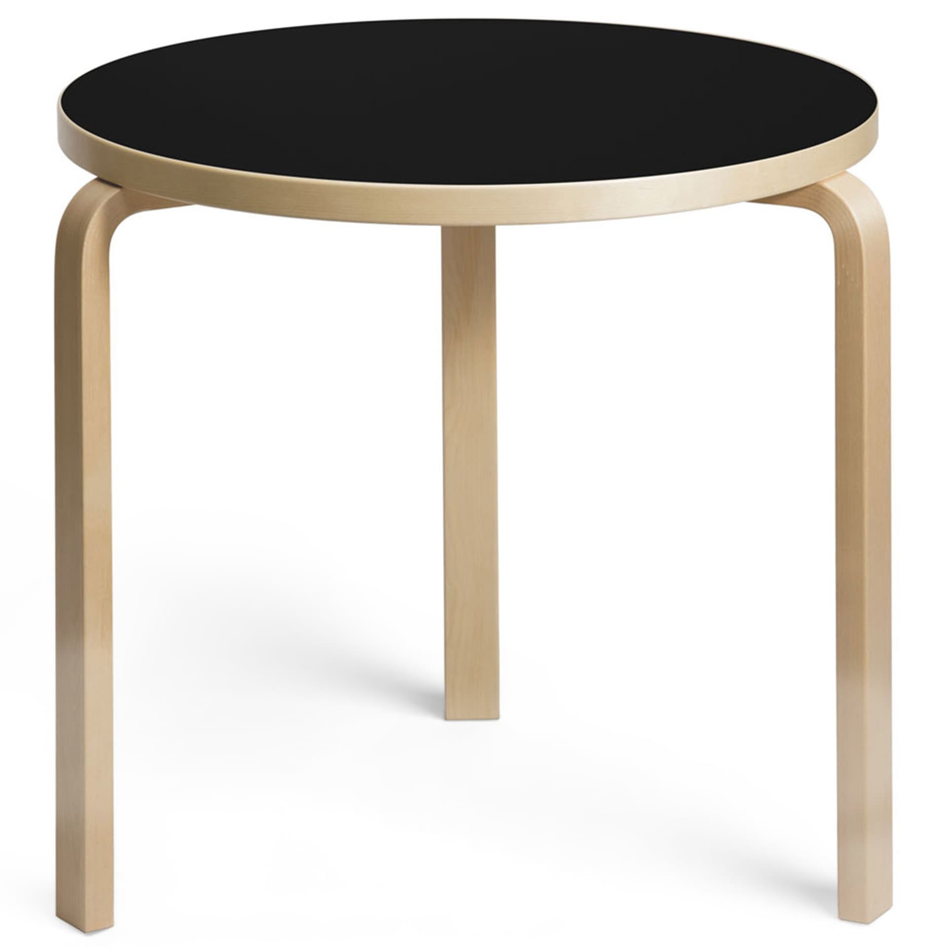 Artek - Aalto Bord 90B, Svart linoleum, Klarlackad - Spisebord - Alvar Aalto - Svart - Tre/Plast