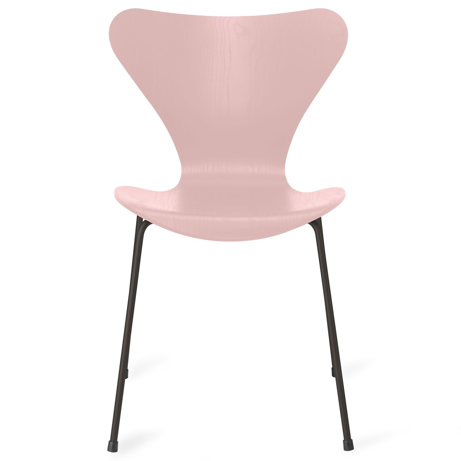 Fritz Hansen - Series 7 stol 3107 farget askfiner stålram varm grafitt pale rose - Spisestoler - Arne Jacobsen - Rosa - Metall/Tre