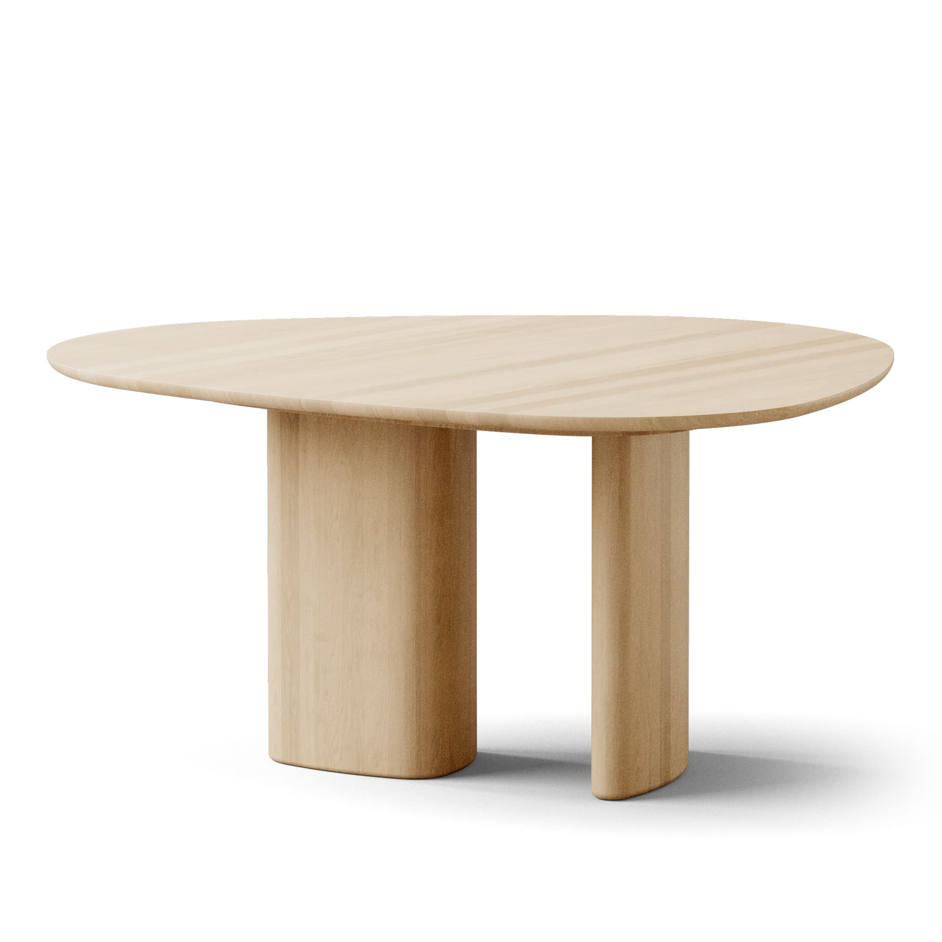 Dk3 - Tangent Table Round Ø136 x W160 x H72 cm  Max 2 extension leaves Oak - soap - Spisebord - Beige - Tre