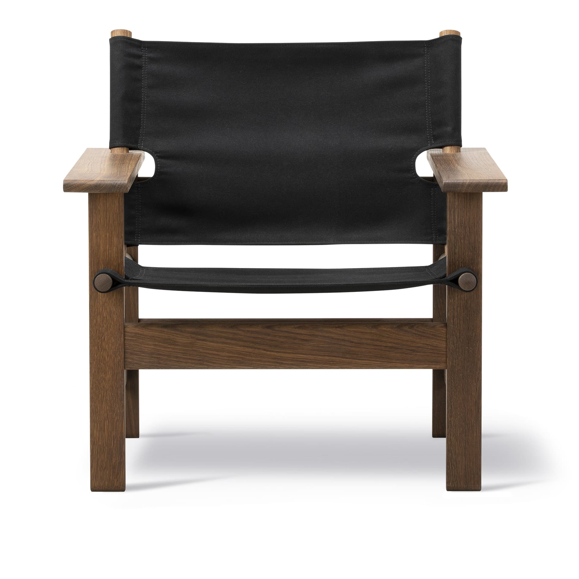 Fredericia Furniture - The Canvas Chair, Smoked oak, Black canvas - Lenestoler - Børge Mogensen - Svart - Naturlig materiale/Tre