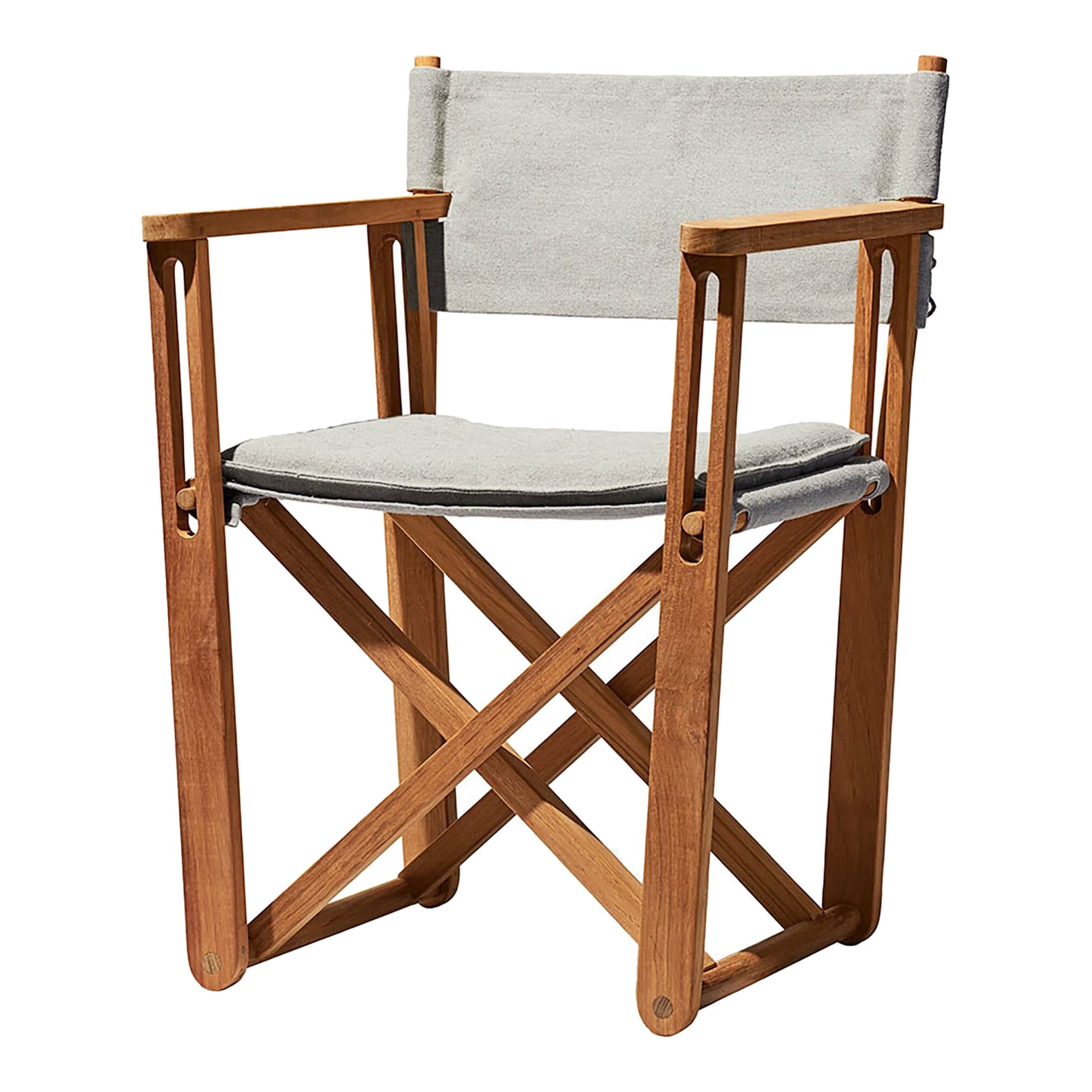Skargaarden - Kryss Lounge Chair, Teak, Light Grey Ashe Fabric - Loungestoler - Björn Hultén - Grå - Tre/Tekstilmateriale