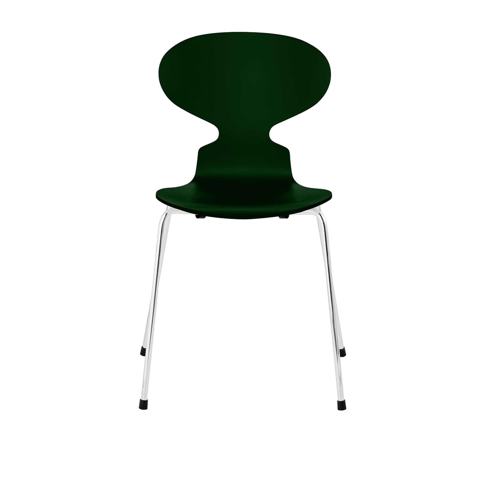 Fritz Hansen - Ant 3101 lakkert bøketrefinér stålstativ krom evergreen - Spisestoler - Arne Jacobsen - Grønn - Metall/Tre
