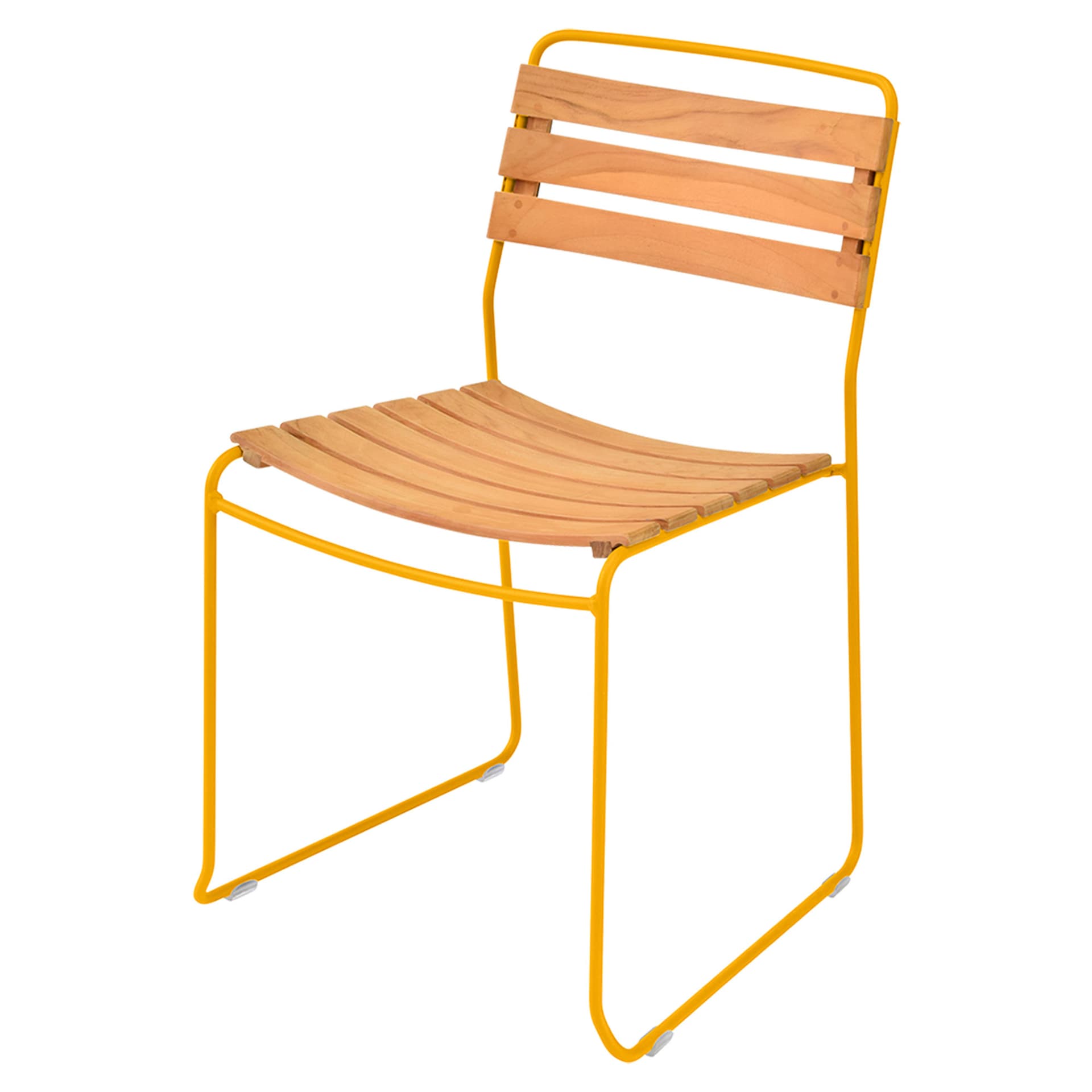 Fermob - Surprising Teak Chair - Honey - Utendørs spisebordstoler - Harald Guggenbichler - Gul - Metall/Tre