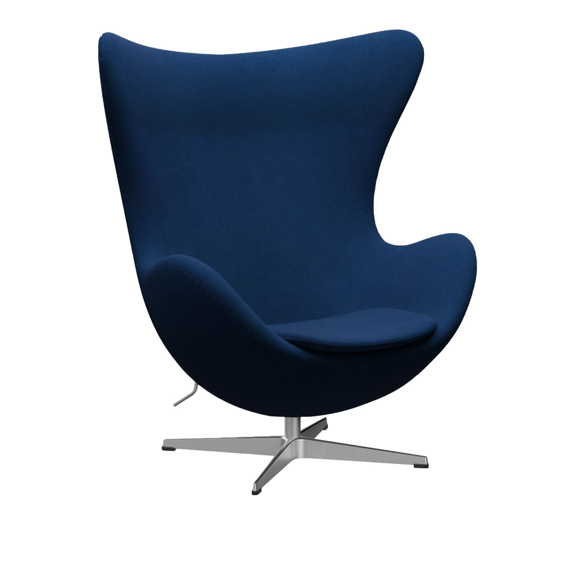 Fritz Hansen - 3316 Ägget, Tyg, Tonus 132 - Svingbare lenestoler - Arne Jacobsen - Blå - Metall/Skum