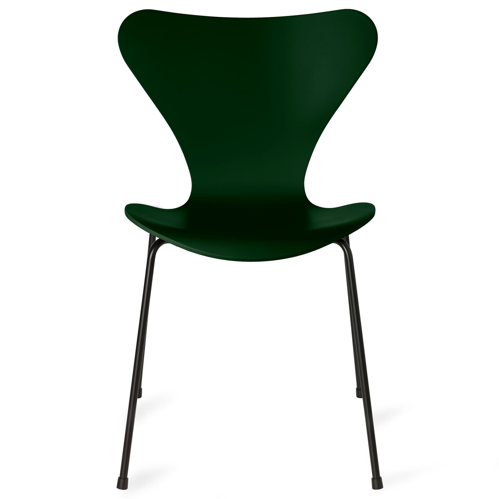 Fritz Hansen - Series 7 stol 3107 bøkfiner stålunderstell svart evergreen - Spisestoler - Arne Jacobsen - Grønn - Metall/Tre