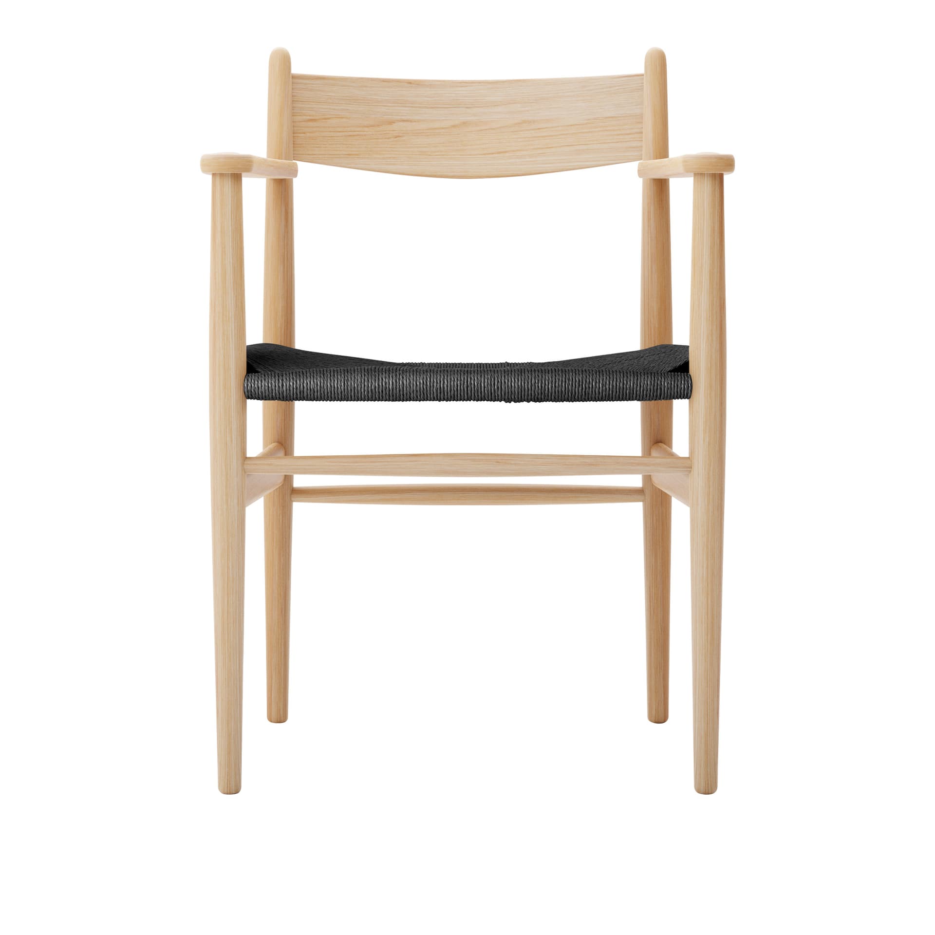 Carl Hansen - CH37, Oljad Ek, Svartflätat papperssnöre - Spisestoler - Hans J. Wegner - Tre farget - Tre