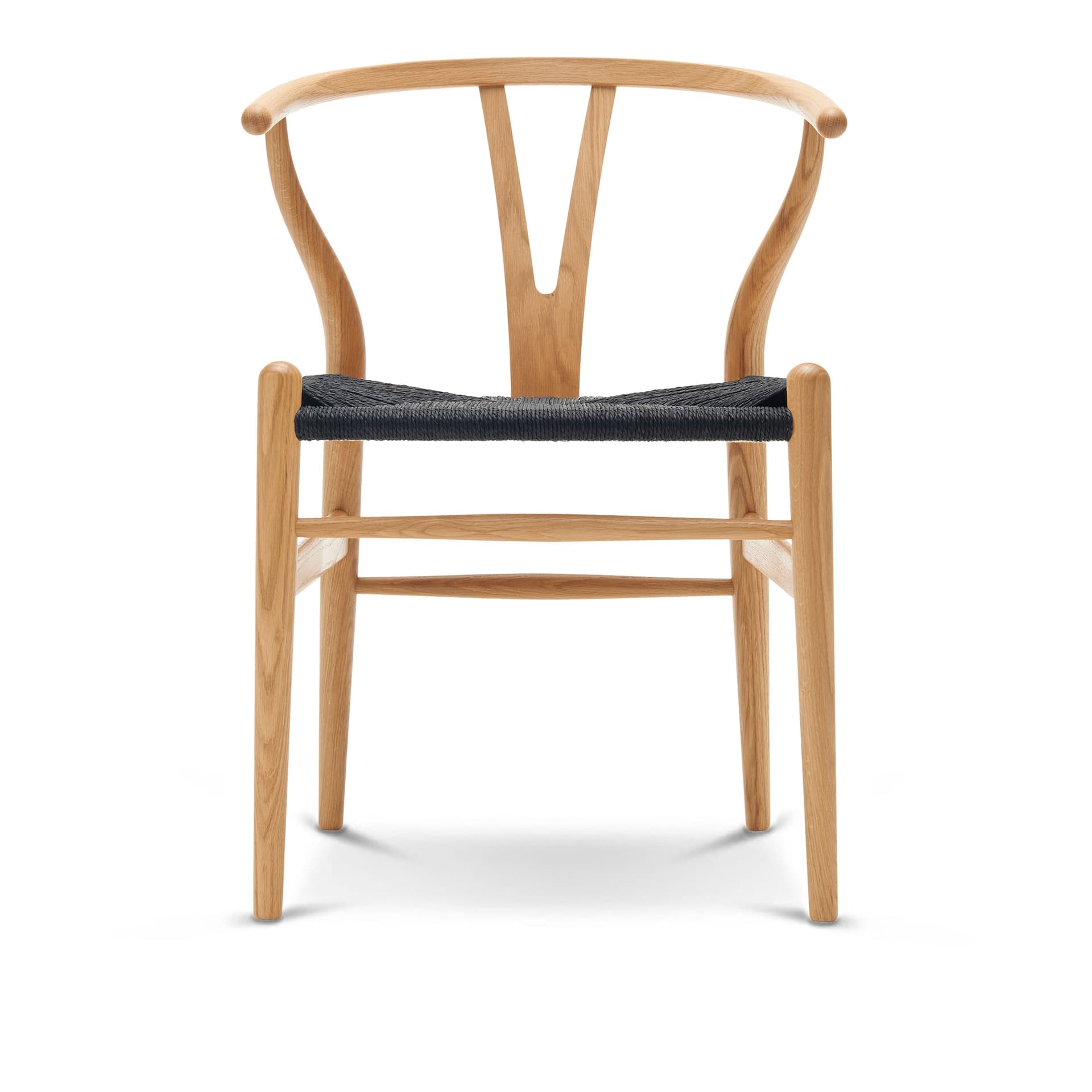 Carl Hansen - CH24 Y-Stolen Ek/ Snöre Svart Oljad - Spisestoler - Hans J. Wegner - Tre farget - Papir/Tre