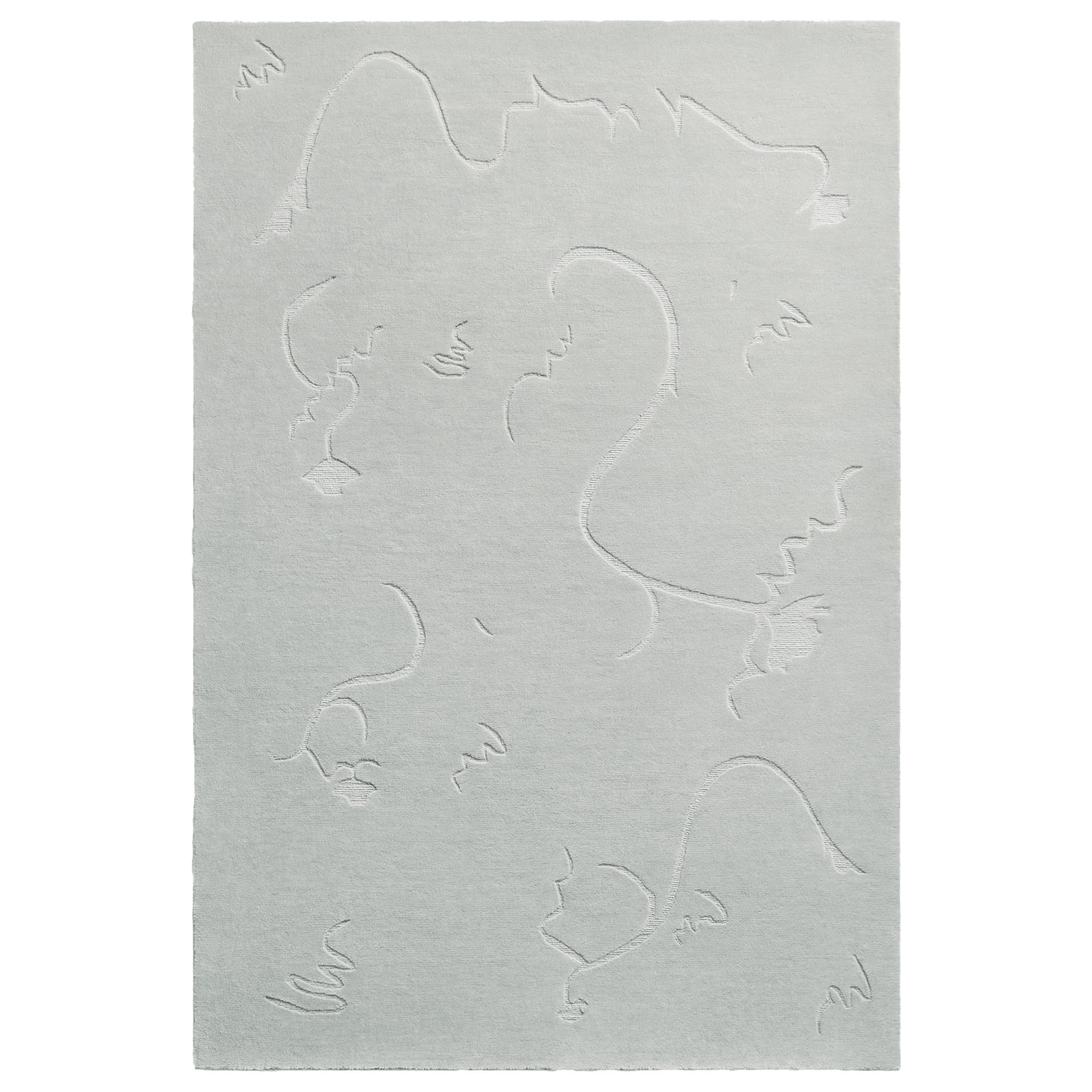 Nordic Knots - Dancing Flower - Dusty Blue 170x240 - Ulltepper - Blå - Ull