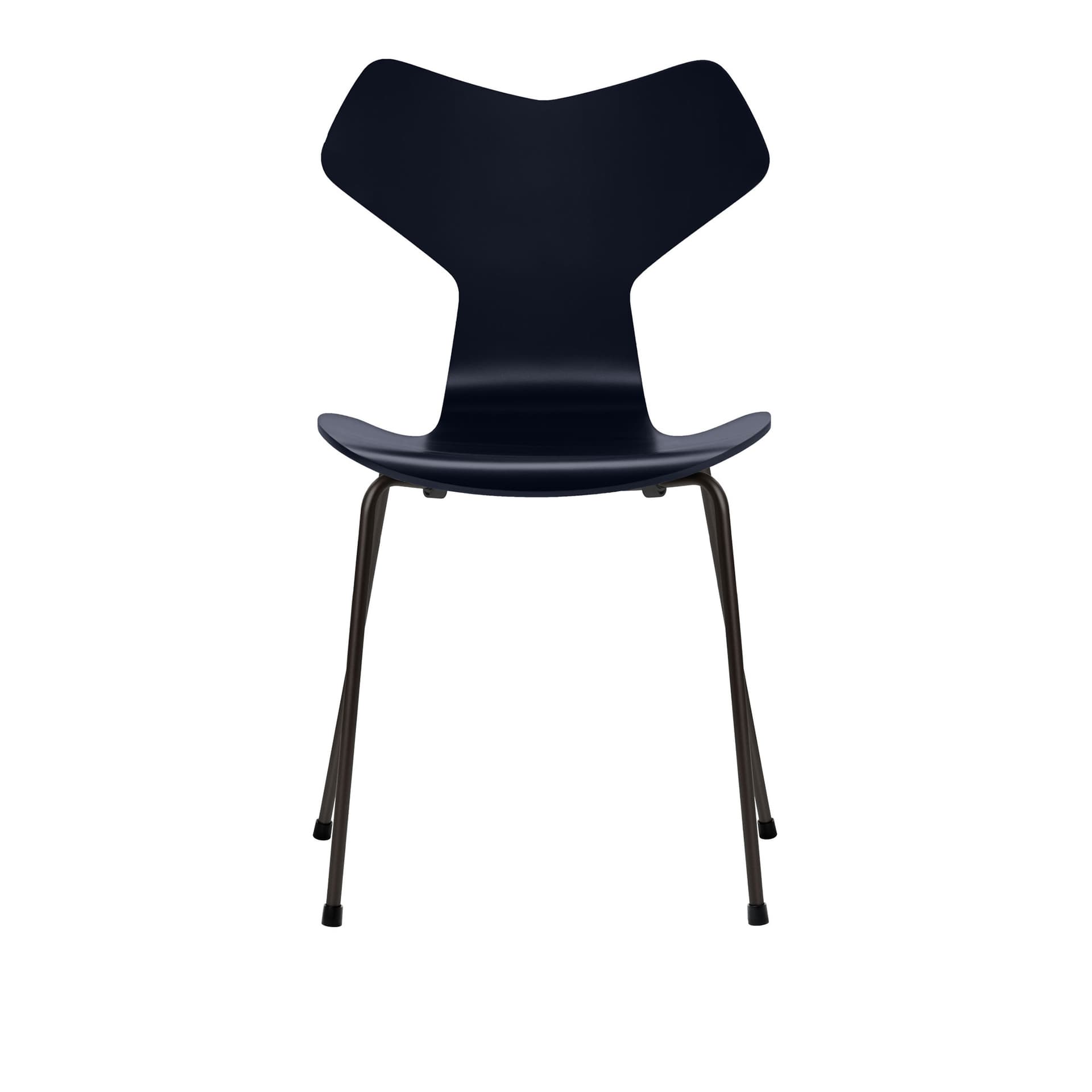 Fritz Hansen - Grand Prix 3130 Midnight Blue Lackad/Black - Spisestoler - Arne Jacobsen - Blå - Metall/Tre