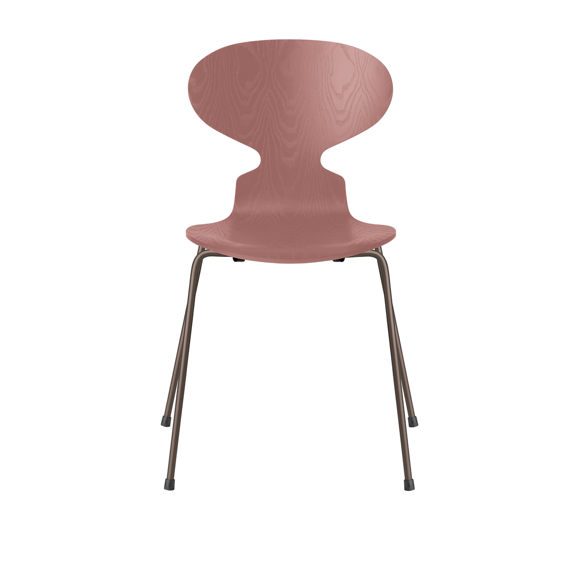 Fritz Hansen - Ant 3101 farget asketrefinér stålstativ brun bronse wild rose - Spisestoler - Arne Jacobsen - Rosa - Metall/Tre