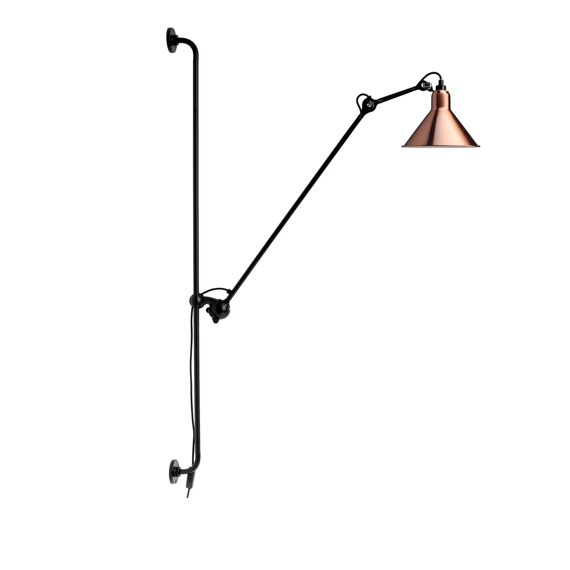 DCWéditions - Lampe Gras No214 - Conic, Koppar med vit insida - Vegglamper - Bernard-Albin Gras - Kobber - Metall