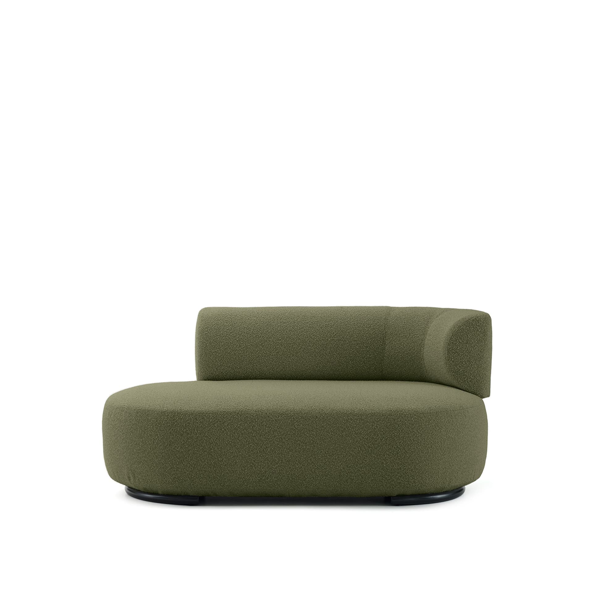 Kartell - K-Waiting Ottoman Right Backrest Bouclé Green - Sofaer - Rodolfo Dordoni - Grønn - Metall/Tekstilmateriale/Plast