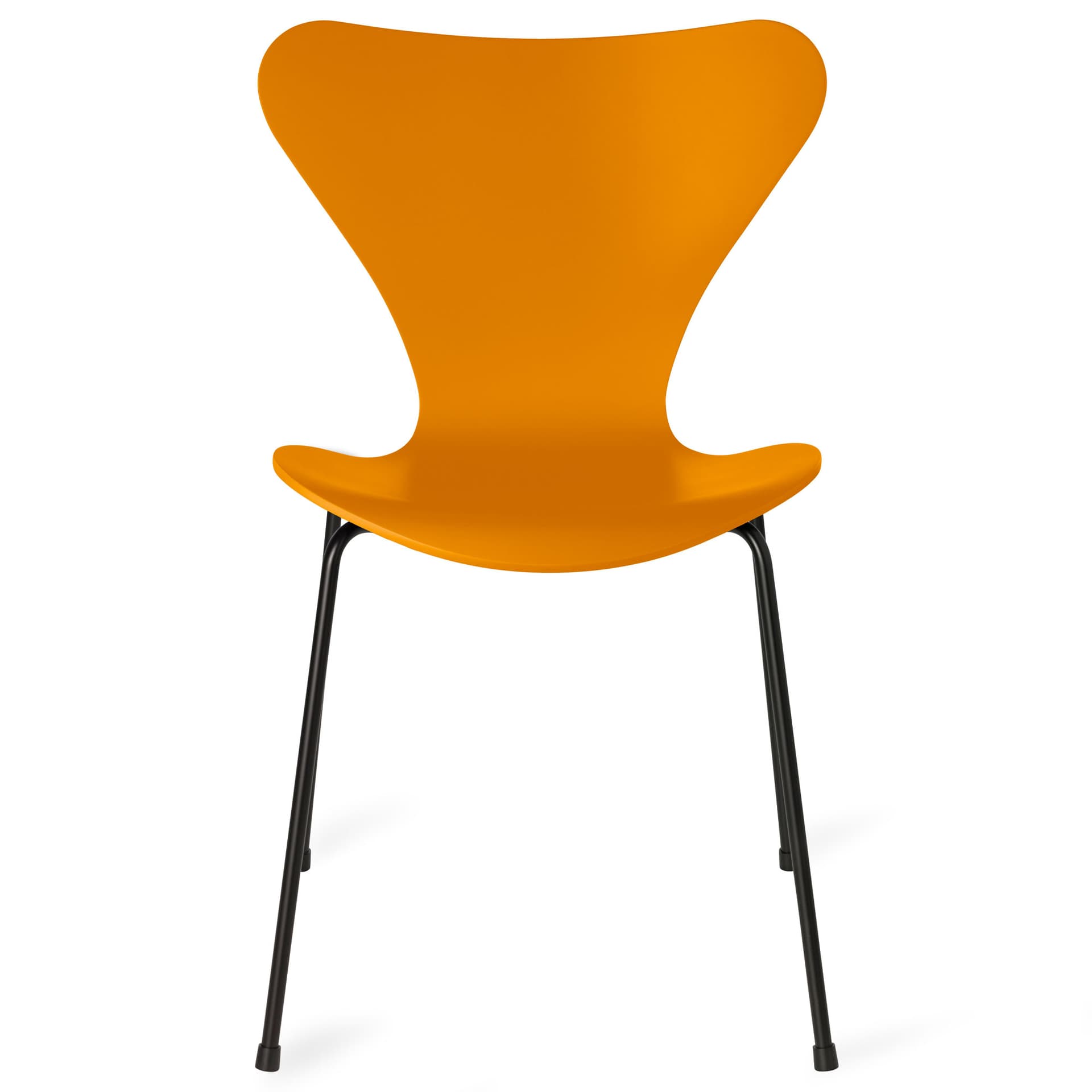 Fritz Hansen - Series 7 stol 3107 bøkfiner stålunderstell varm grafitt burnt yellow - Spisestoler - Arne Jacobsen - Gul - Metall/Tre