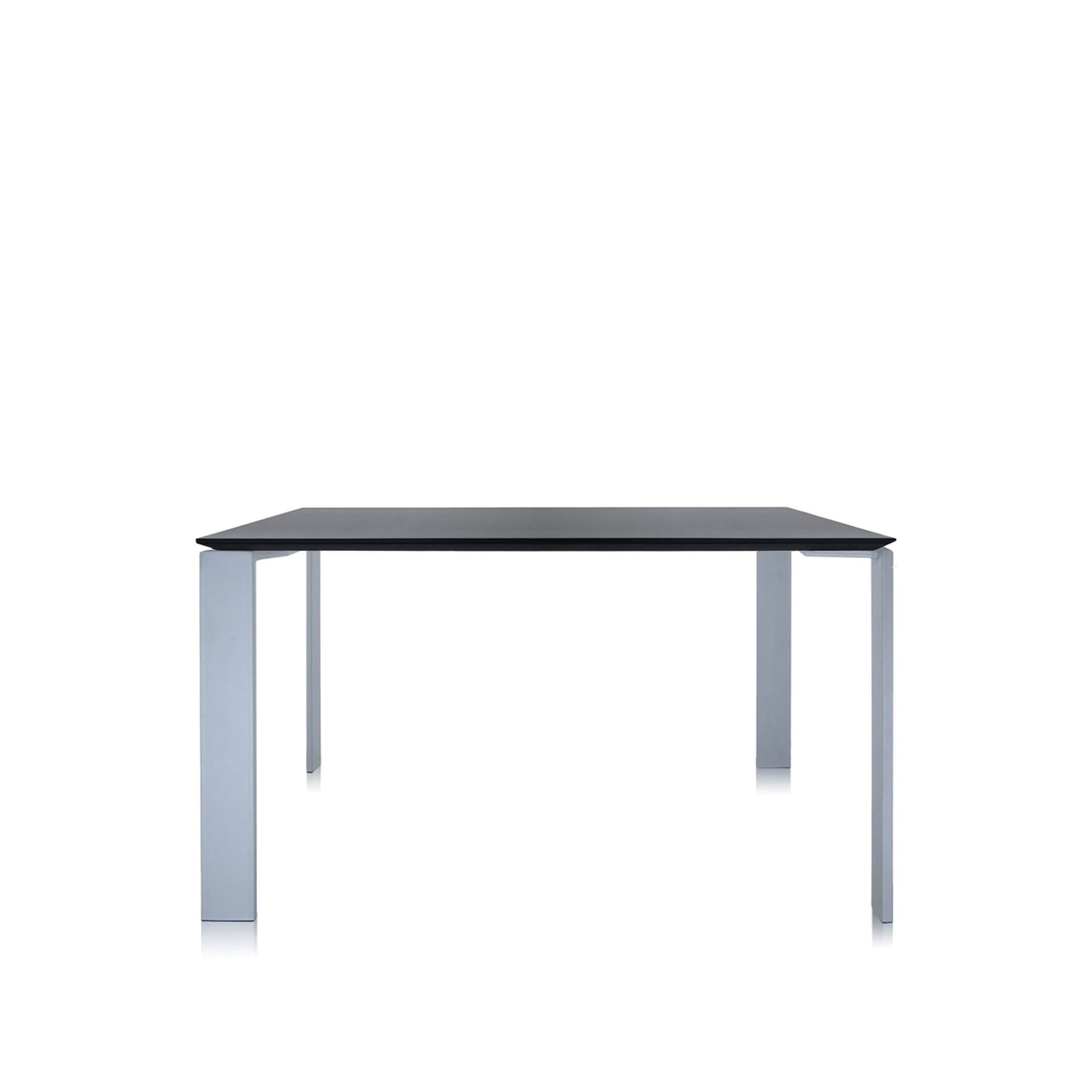 Kartell - Four Table 4525 128x128, Black/Aluminium, Scratch-Proof Laminate - Spisebord - Ferruccio Laviani - Svart - Laminat/Metall