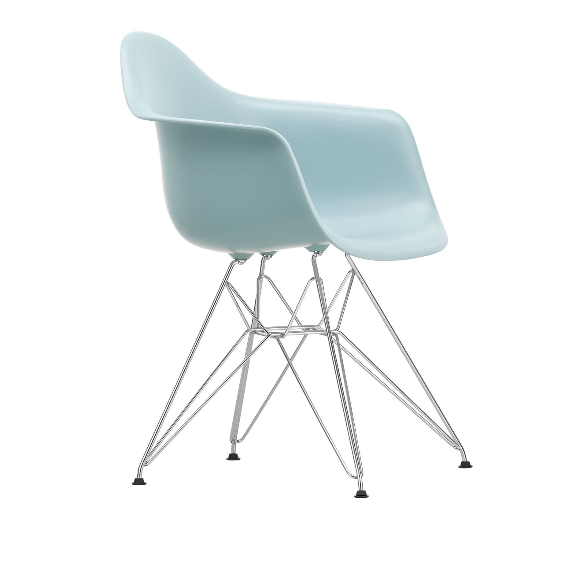 Vitra - Eames Plastic Armchair DAR - 23 Ice Grey - Chrome Base - Spisestoler - Charles & Ray Eames - Grå - Metall/Plast