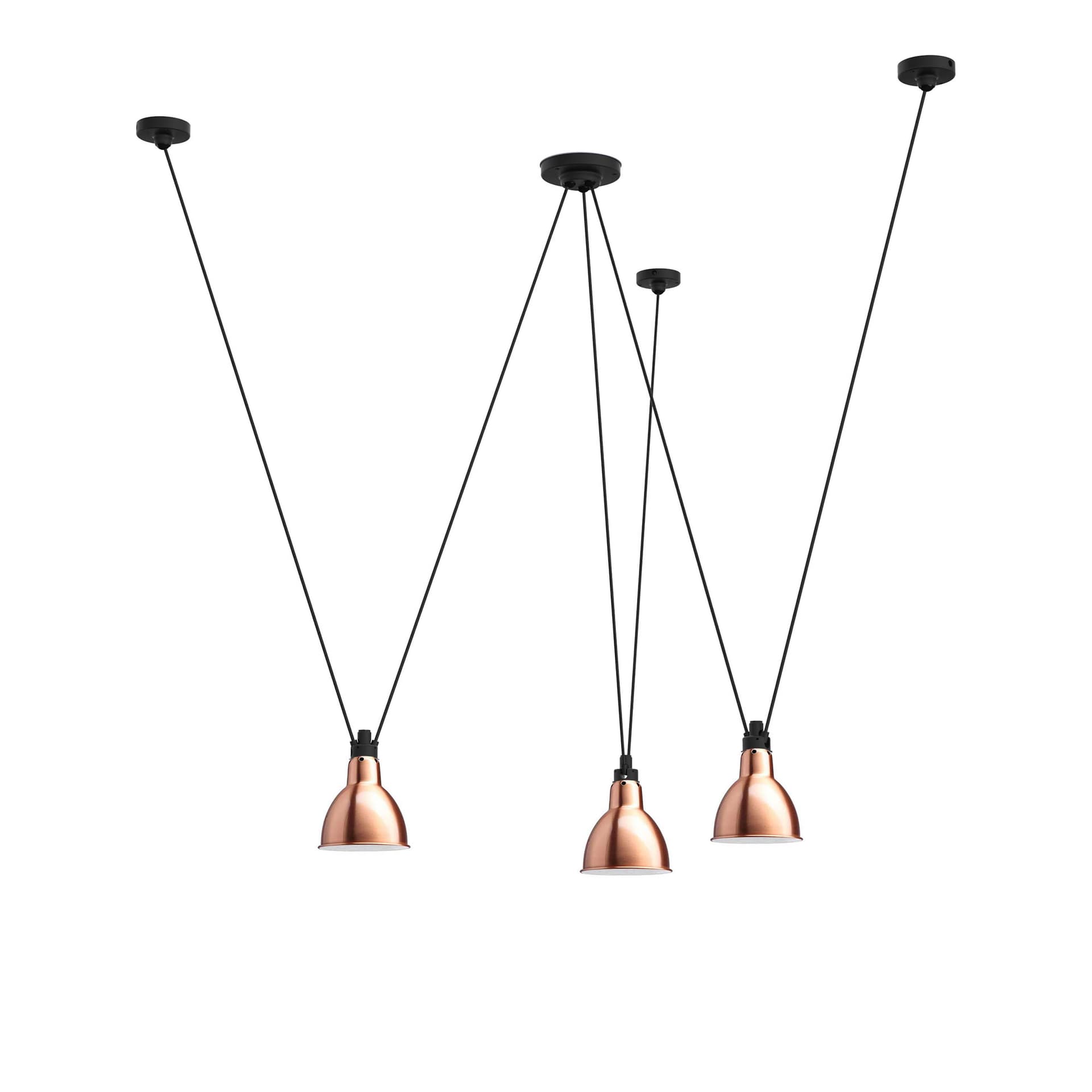 DCWéditions - Les Acrobates De Gras 325 L Round Copper/White Inside - Pendellamper - Bernard-Albin Gras - Kobber