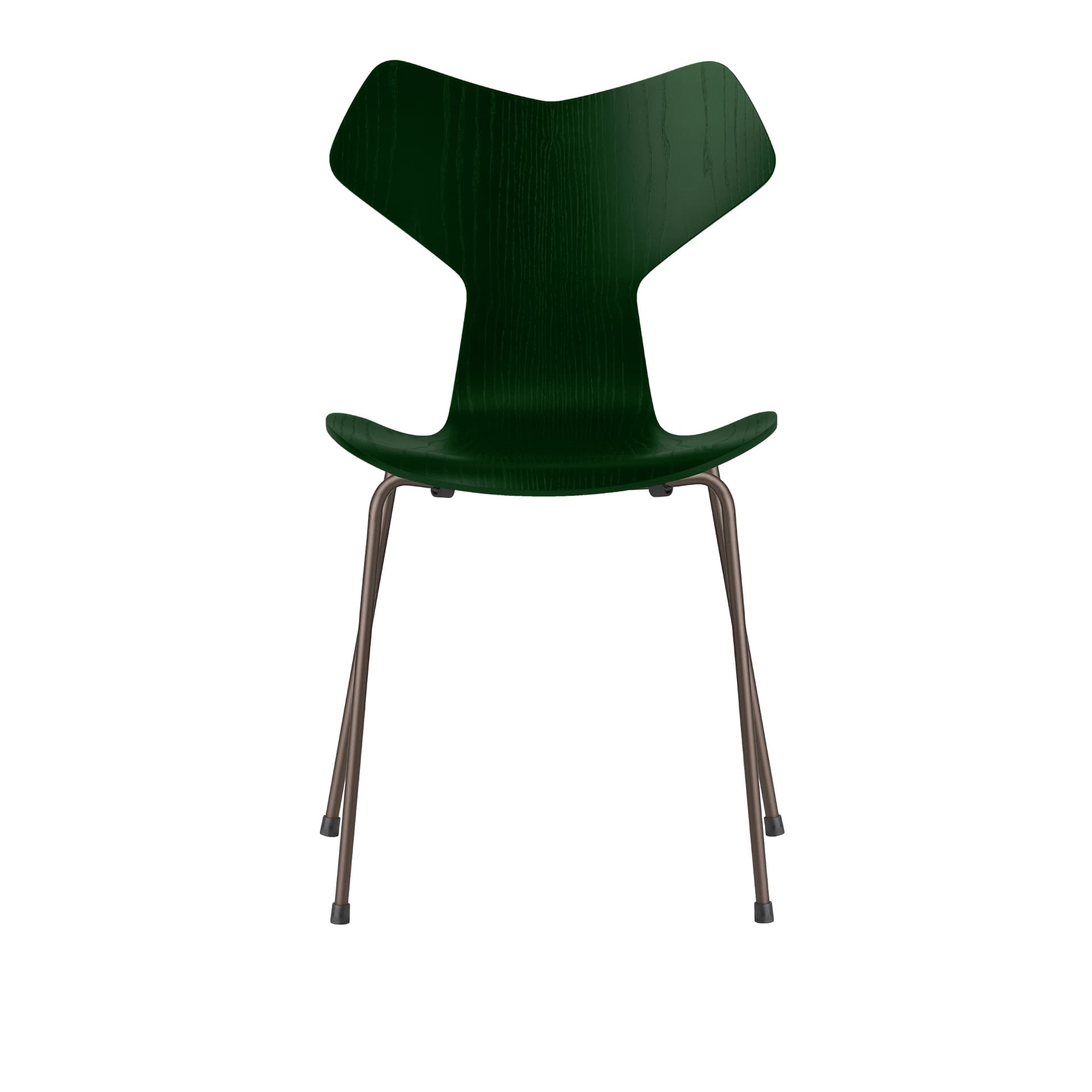 Fritz Hansen - 3130 Grand Prix, Färgad Ask, Evergreen, Underrede Brown Bronze - Spisestoler - Arne Jacobsen - Grønn