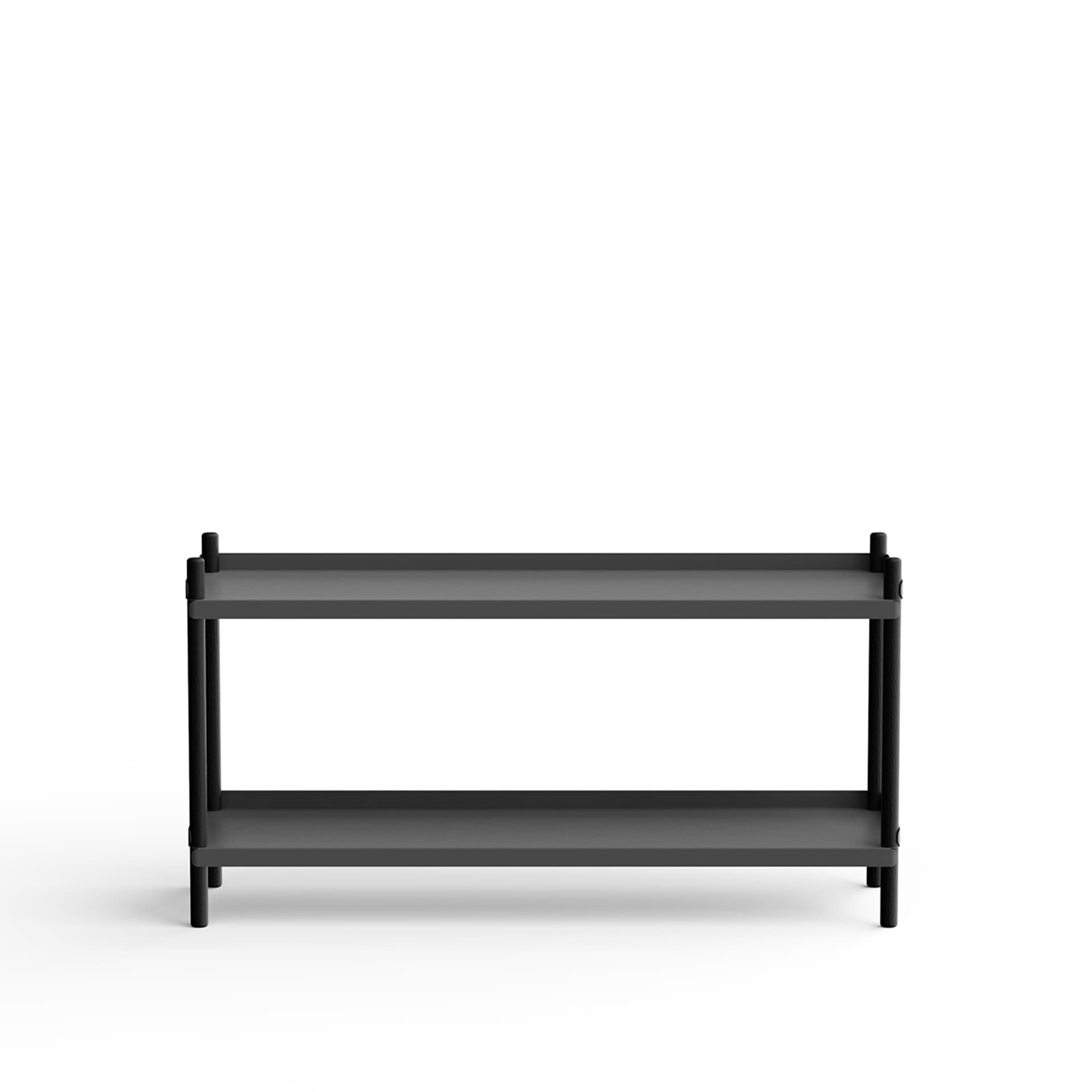 NINE - BOLT Shelving 1000 - 2 shelves Oak Black Anthracite - Hyller & Hyllesystemer - Lennart Ebert - Svart - Metall/Tre