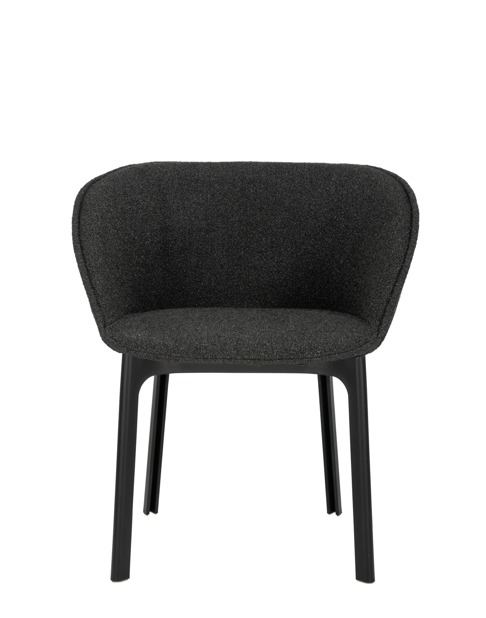 Kartell - Charla Orsetto, Black Base Gray - Spisestoler - Patricia Urquiola - Grå - Tekstilmateriale/Plast