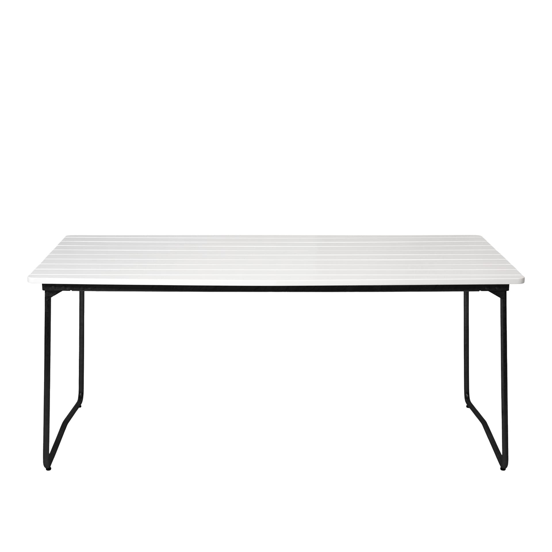 Grythyttan Stålmöbler - Bord B31 170cm svart stativ hvitlakkert eik - Utendørs spisebord - Hvit