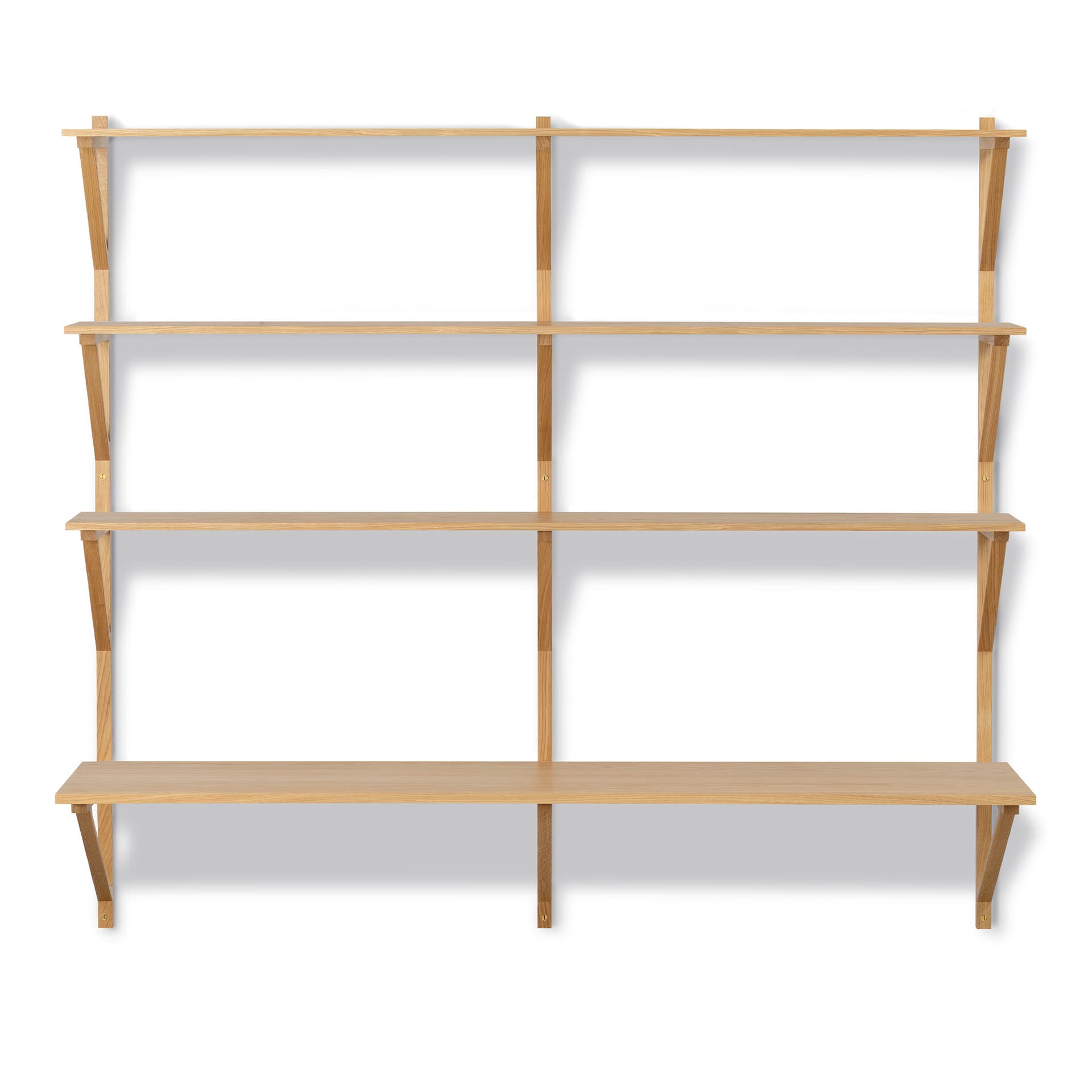 Fredericia Furniture - BM29 Shelf - 2 compartments - 3 shelves and desk shelf - DxWxH: 43x149x134 cm - Oak lacquer - Hyller & Hyllesystem - Børge Mogensen - Tre farget - Tre
