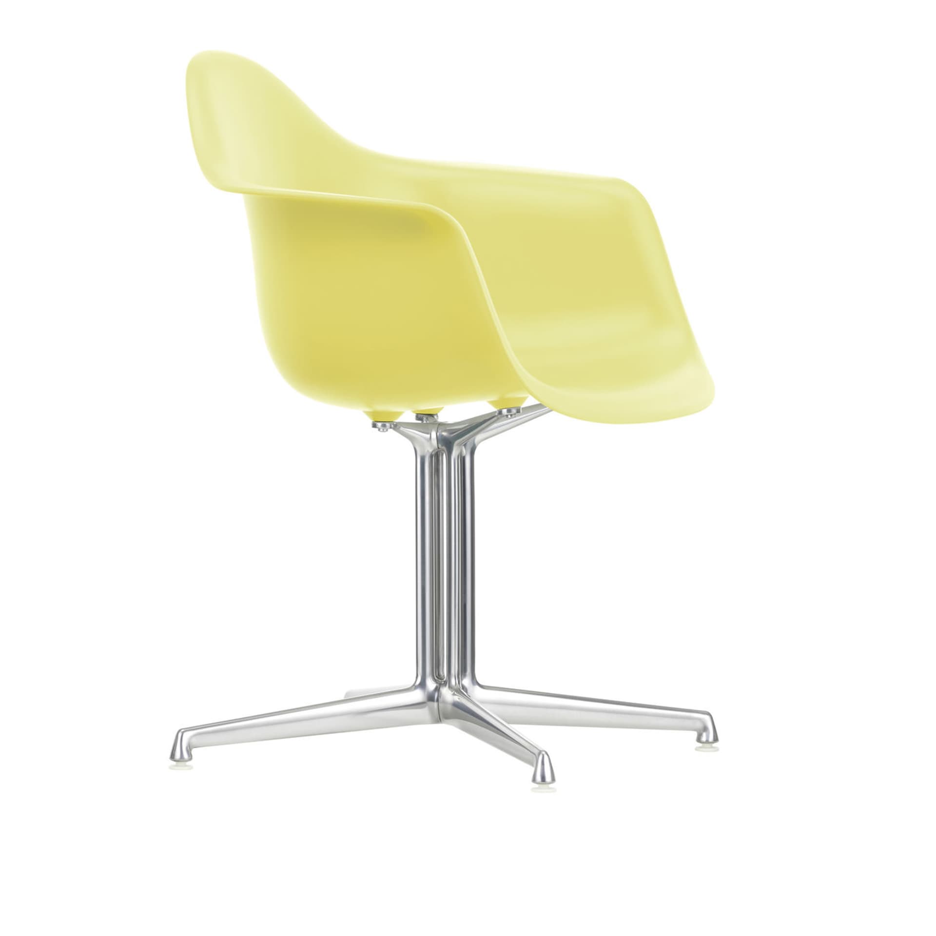 Vitra - Eames RE Plastic Armchair DAL 92 Citron, Aluminium Polished - Kontorstoler - Charles & Ray Eames - Gul - Metall/Plast